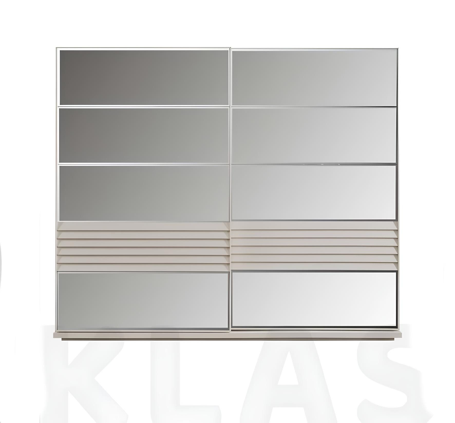 Kleiderschrank Eleganter grauer Holzschrank für Schlafzimmer - Luxuriöse Möbelstücke