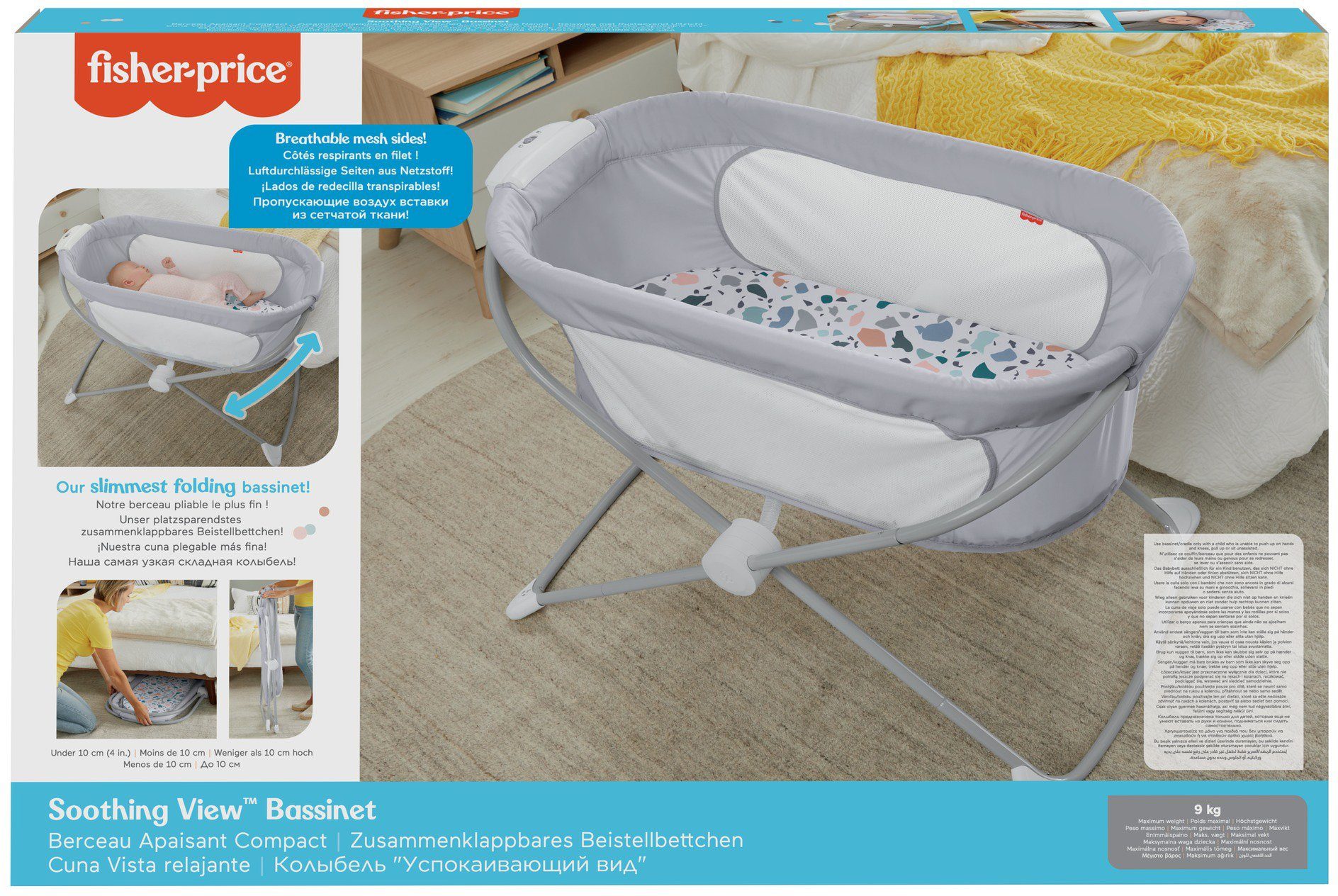 Möbel Babymöbel Fisher-Price® Beistellbett, zusammenklappbar; mit Schaukelfunktion