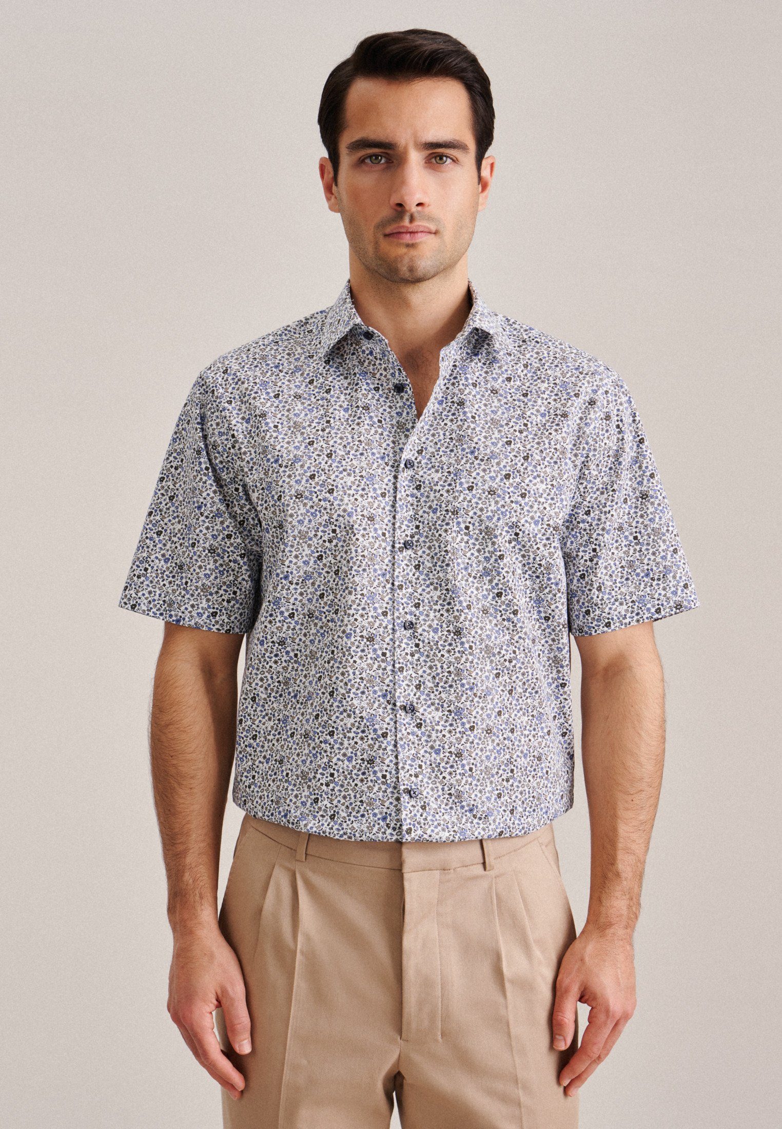 seidensticker Businesshemd Regular Regular 1/2 Kentkragen Druck