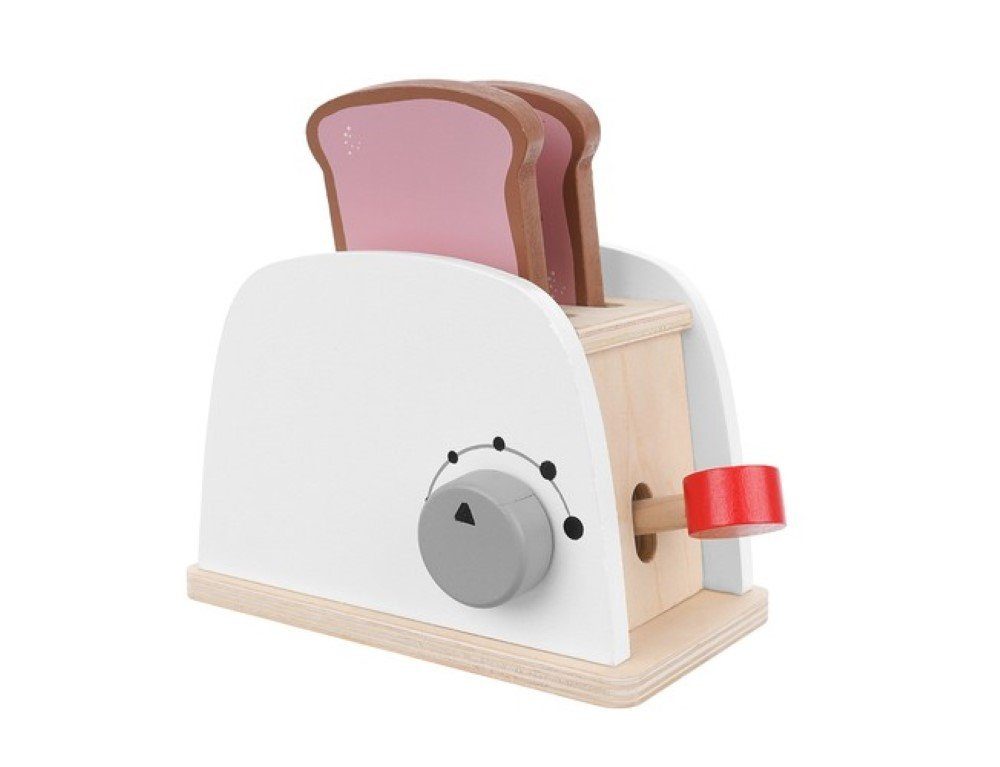 KRUZZEL Kinder-Toaster Holz-Toaster mit Zubehör: Kinderküchen-Spielset, (Spielzeug-Küchenset, Spielzeug-Toaster-Set für Kinder), Holzspielzeug-Toaster für kreativen Spielspaß.