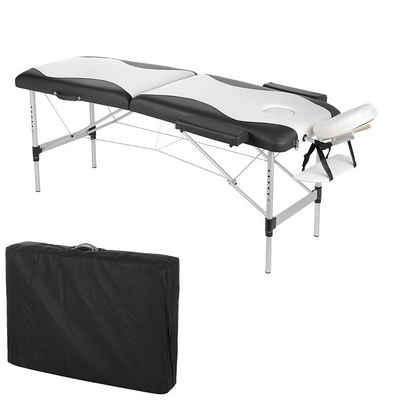 Mucola Massageliege Massageliege Aluminium 2 Zonen schwarz Massagebank klappbar Therapie (Stück, Premium-Massageliege), Abnehmbare Elemente