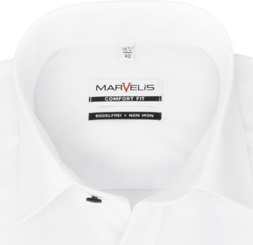 MARVELIS Kurzarmhemd Kurzarmhemd - Comfort Fit - Struktur - Weiß
