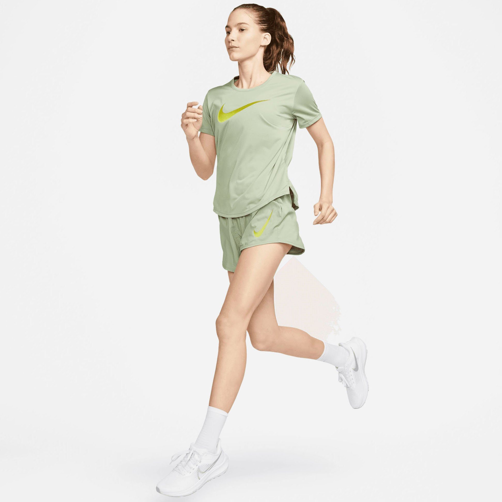 Women's One grün Laufshirt Short-Sleeved Swoosh Dri-FIT Top Nike