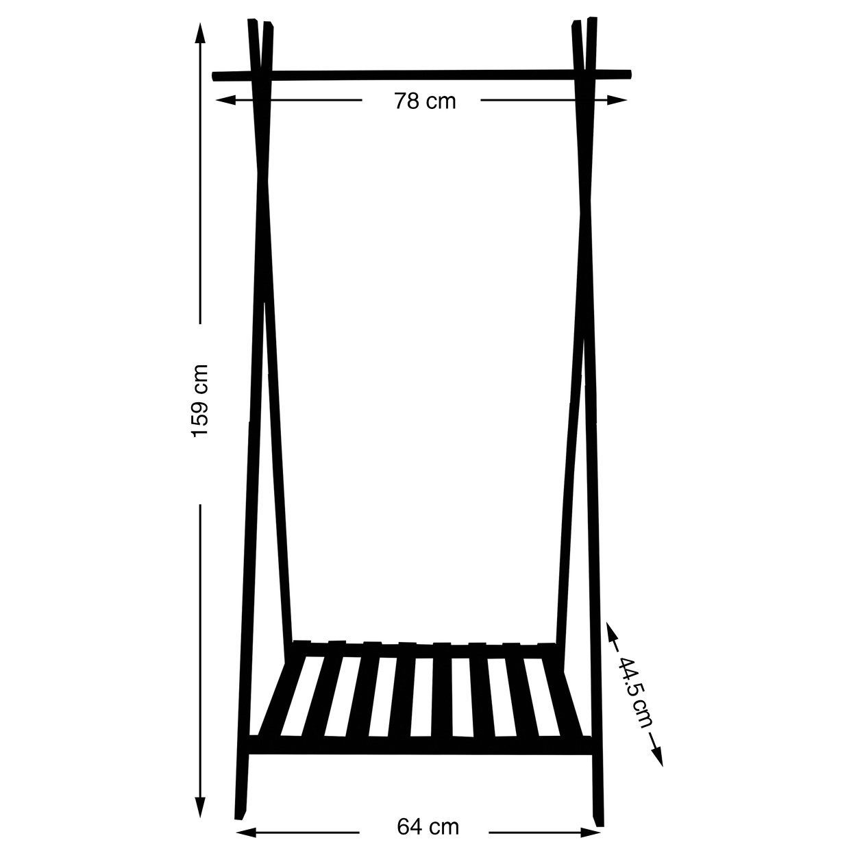 MSV Kleiderständer MIA, Garderobenständer mit Kleiderstange und Ablage, Bam günstig online kaufen