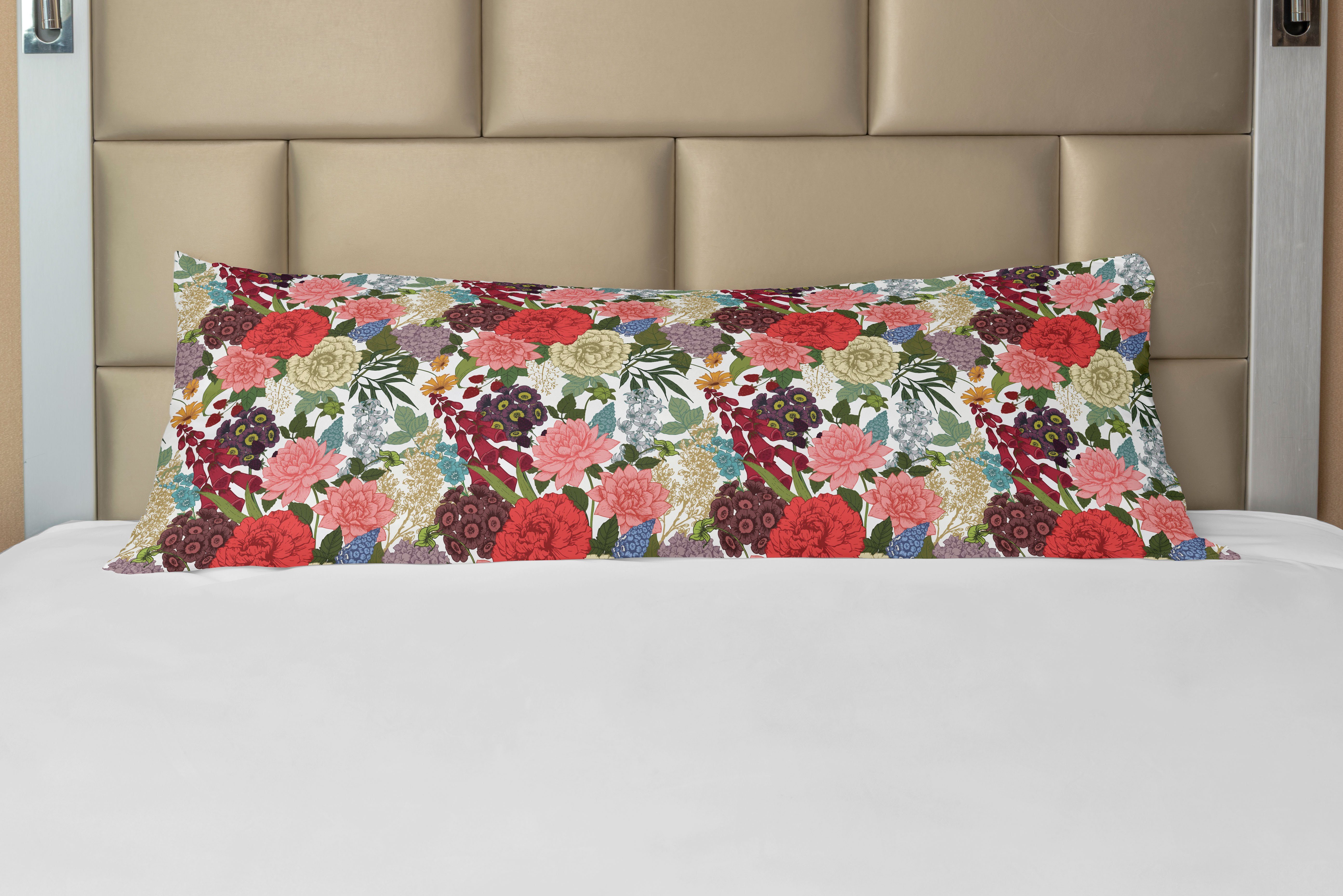 Seitenschläferkissenbezug Romantisches Langer Blumen Bouquet Design Kissenbezug, Deko-Akzent Abakuhaus,