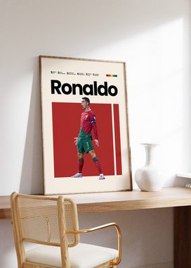 JUSTGOODMOOD Poster Premium ® Christiano Ronaldo Poster · Portugal Trikot · ohne Rahmen