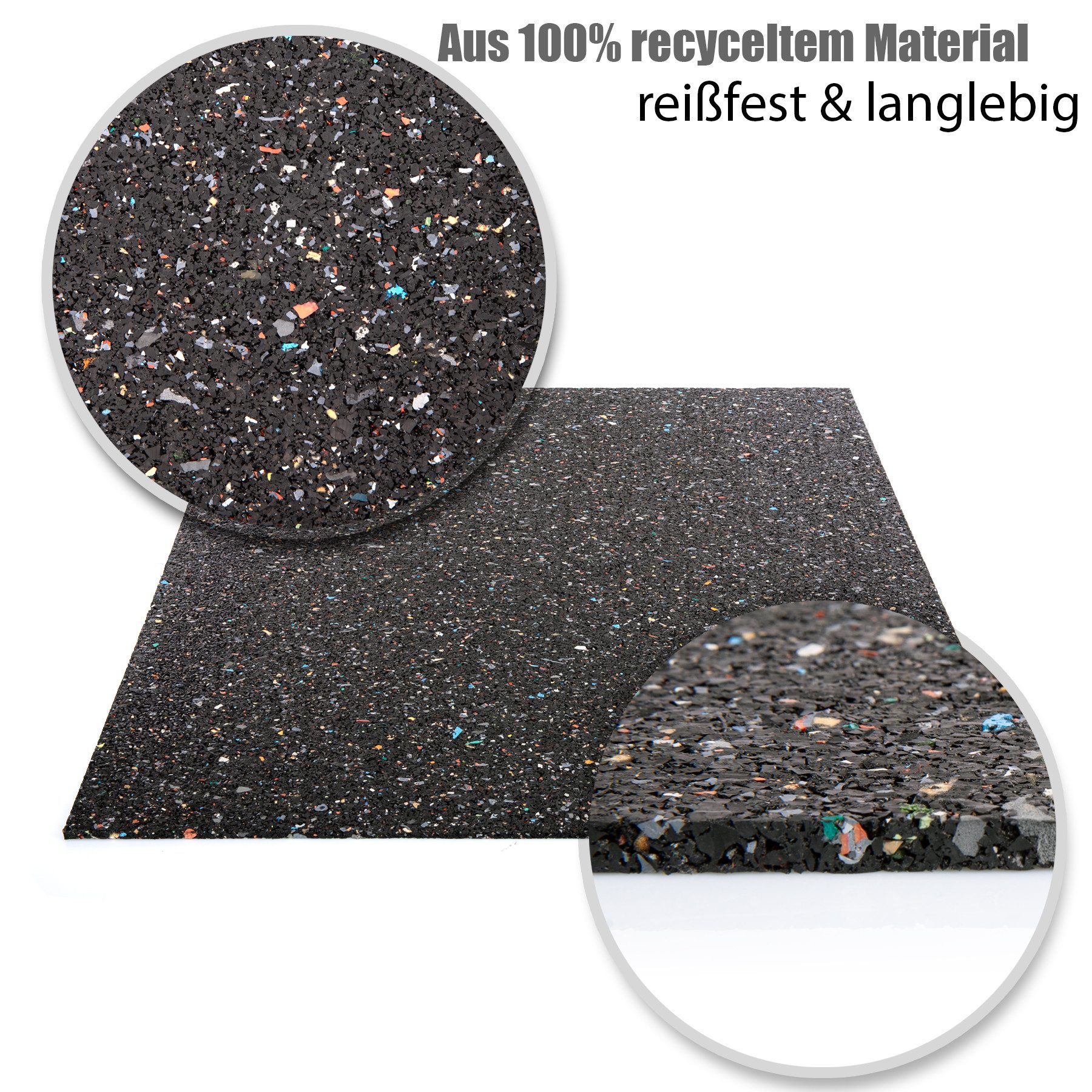 BigDean Gummimatte Antivibrationsmatte – Gummigranulat-Unterlage 60x60cm, Stück, 1-St., Gummimatte, Antivibration, schalldämmend, rutschfest und wasserfest