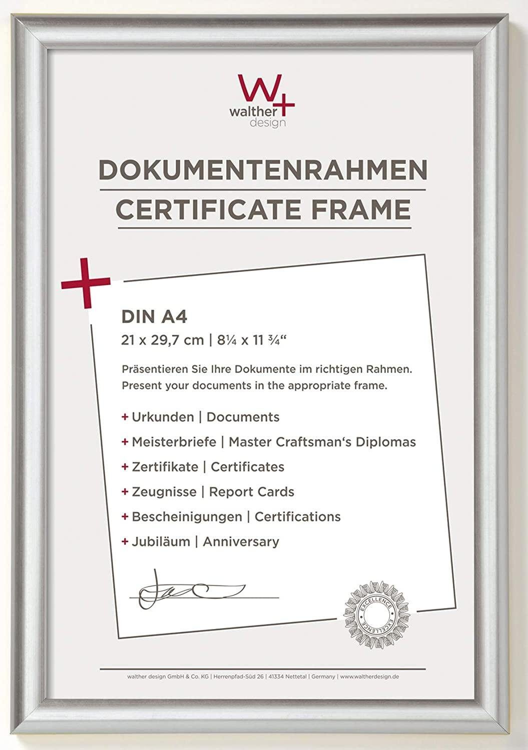Walther Bilderrahmen Kunststoffrahmen Trendstyle KP130S 21x29,7cm silbe