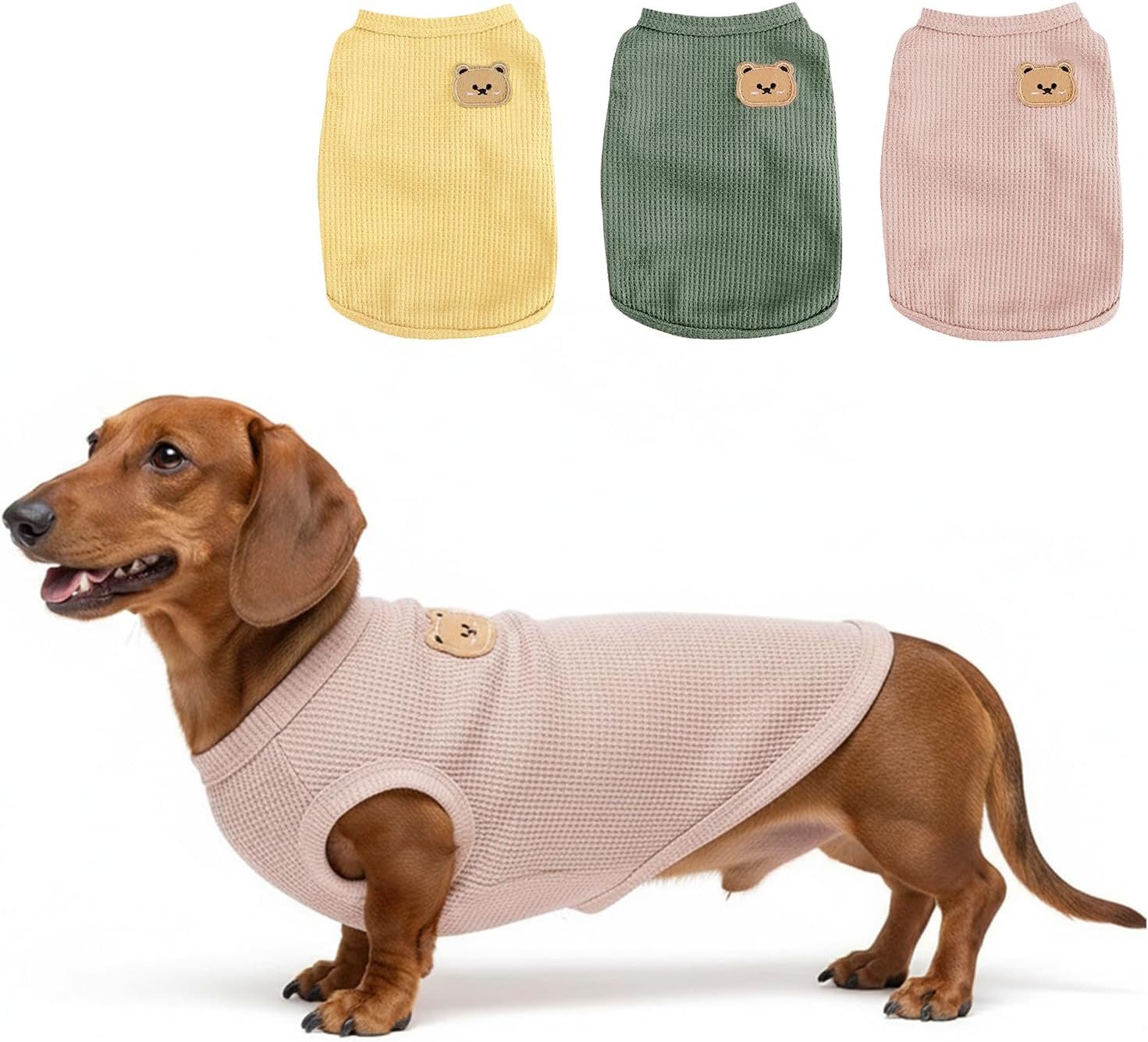 FELIXLEO Hundeshirt Hundeshirt für kleine Hunde Atmungsaktiv Dackel 3er Pack M