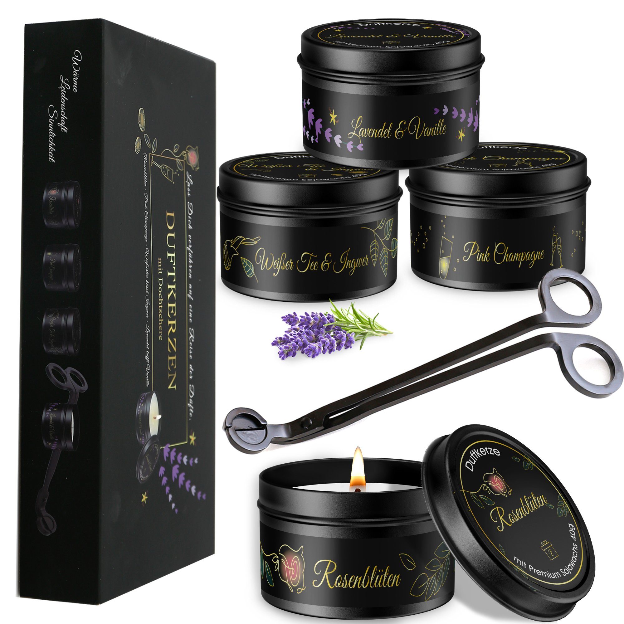 Lucadeau Duftkerze Geburtstagsgeschenk, Geschenkset mit premium Duftkerzen, günstig online kaufen
