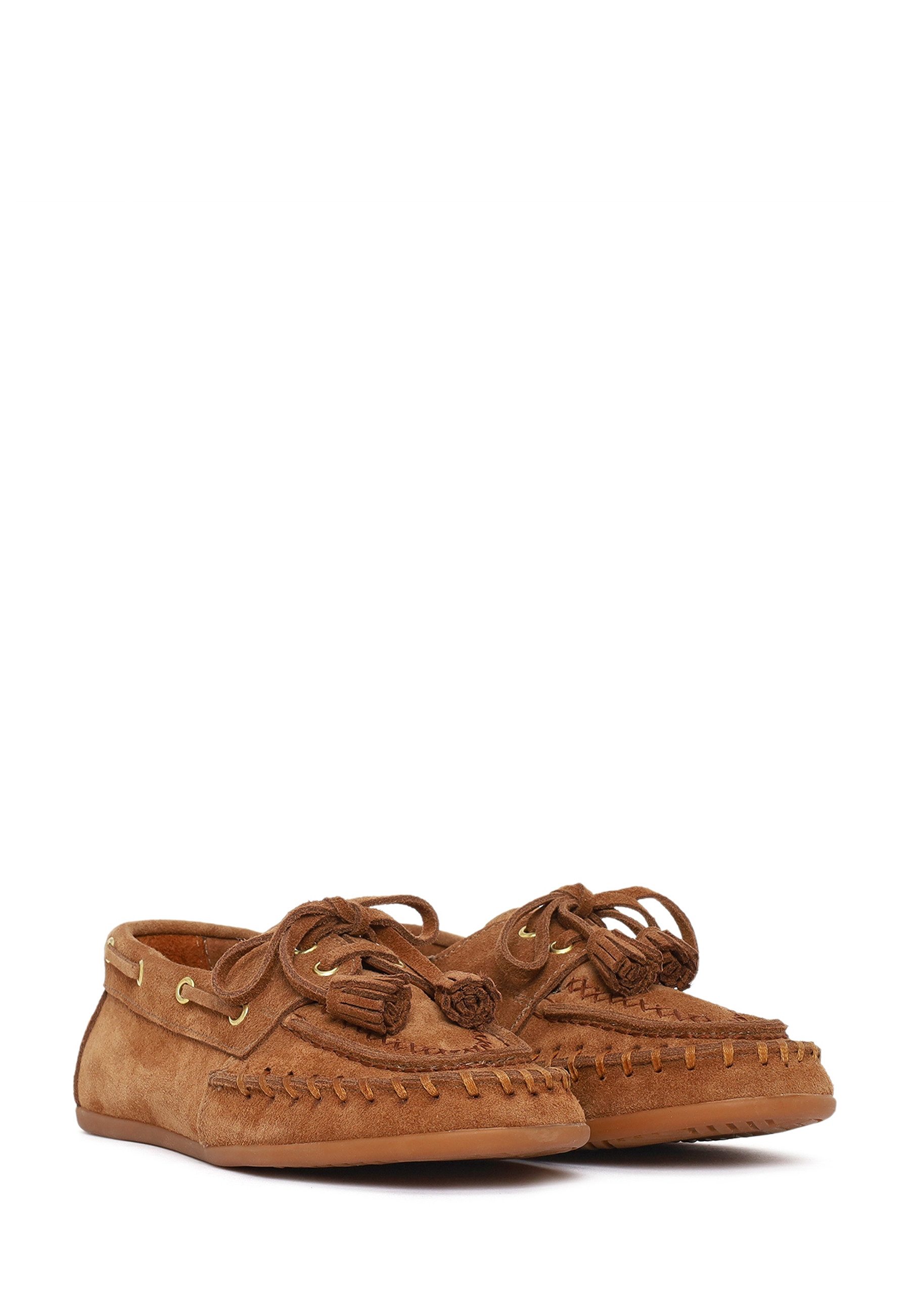 Derimod Loafer aus Veloursleder Loafer Echtes Leder, Slip-On-Stil, Textilfutter, TPU-Sohle