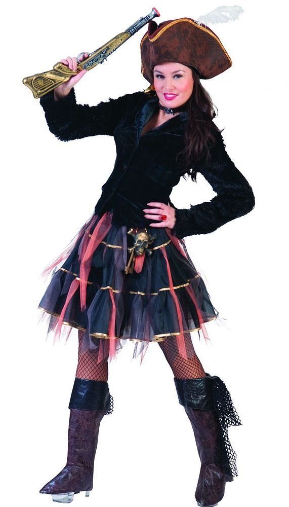 Funny Fashion Kostüm Fantasie Kostüm Rock Damen 50 cm - Schwarz Braun günstig online kaufen