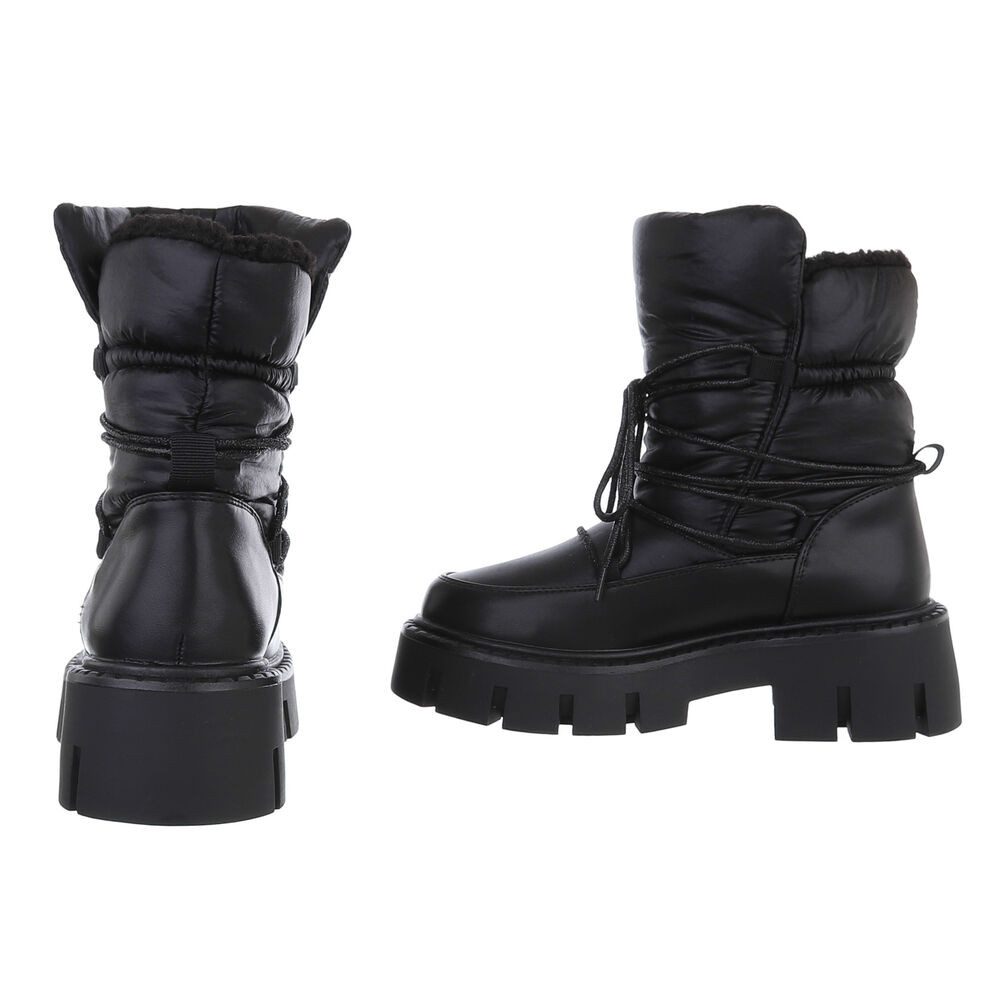 Ital-Design Damen Snowboots Freizeit Snowboots (88489464) Blockabsatz Stiefeletten in Schwarz – Bild 5 von 5