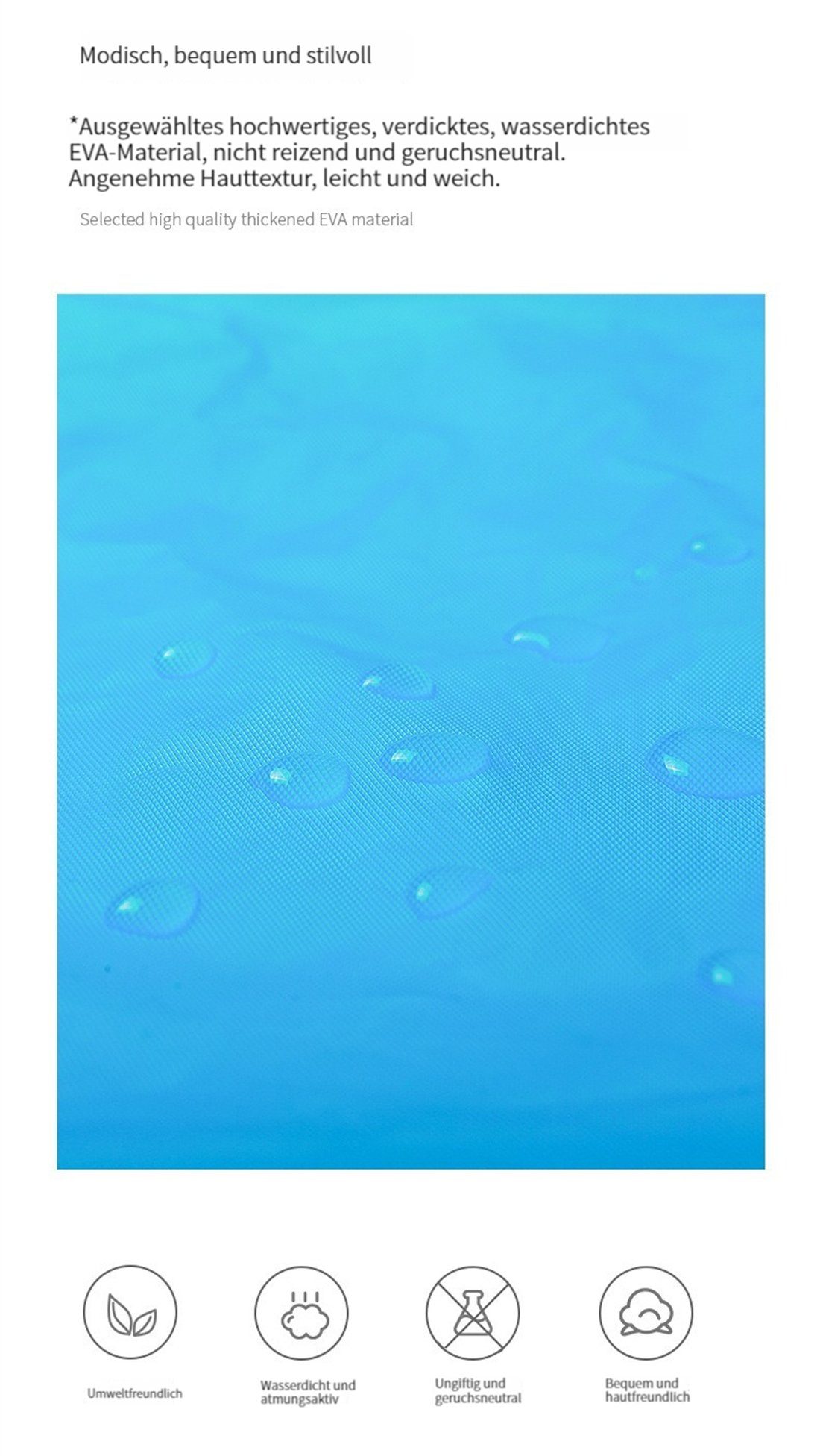 Wiederverwendbar Regenponcho Poncho Atmungsaktiv Regenponcho Blau Bequemer Radfahren, YOOdy~ Cape Mode Regen EVA Regenmantel (1-St) Leichter Regenmantel Wandern