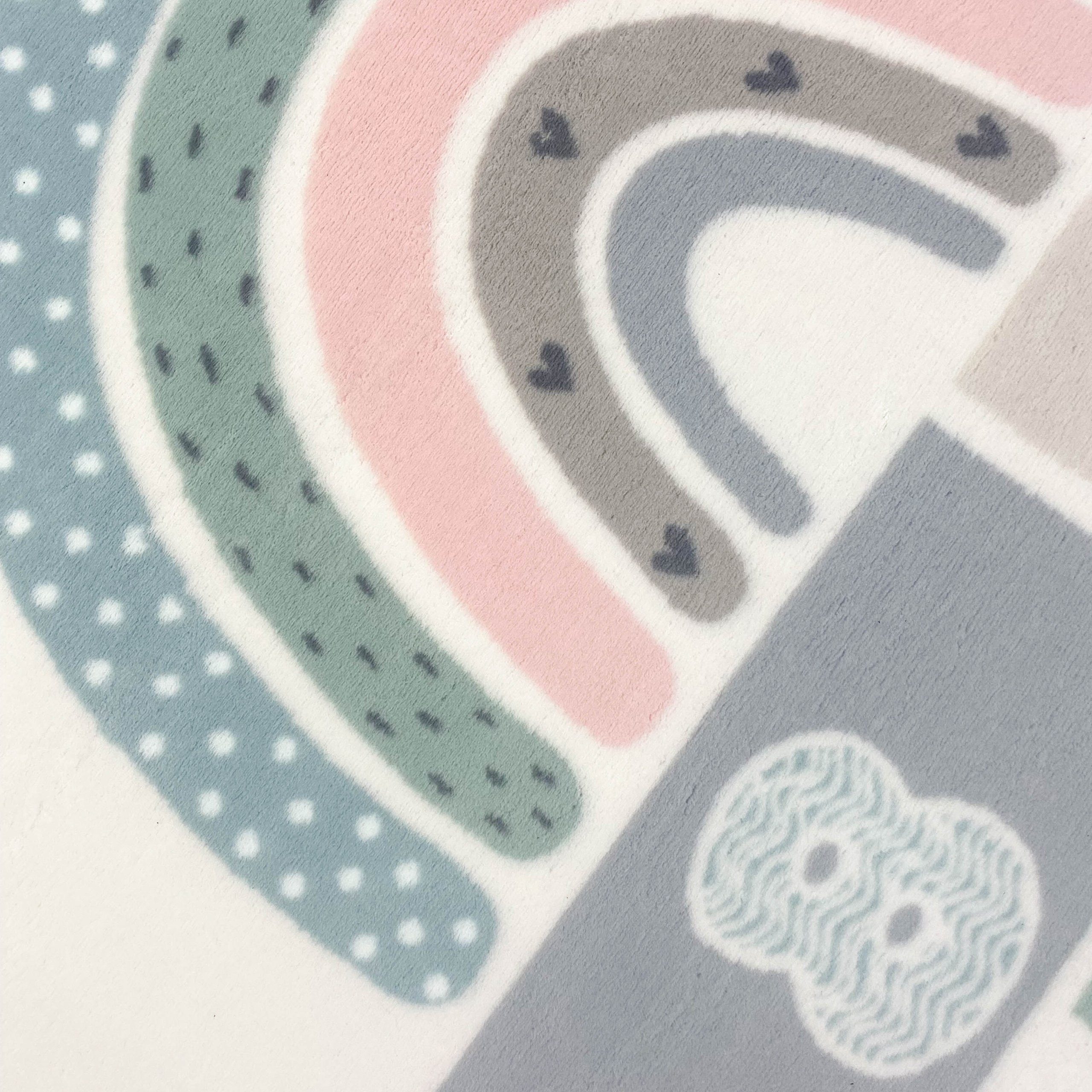 Carpetia Teppich Kinderzimmer-Teppich pflegeleicht Hüpfkästchen weich in creme, rechteckig, Höhe: 18 mm