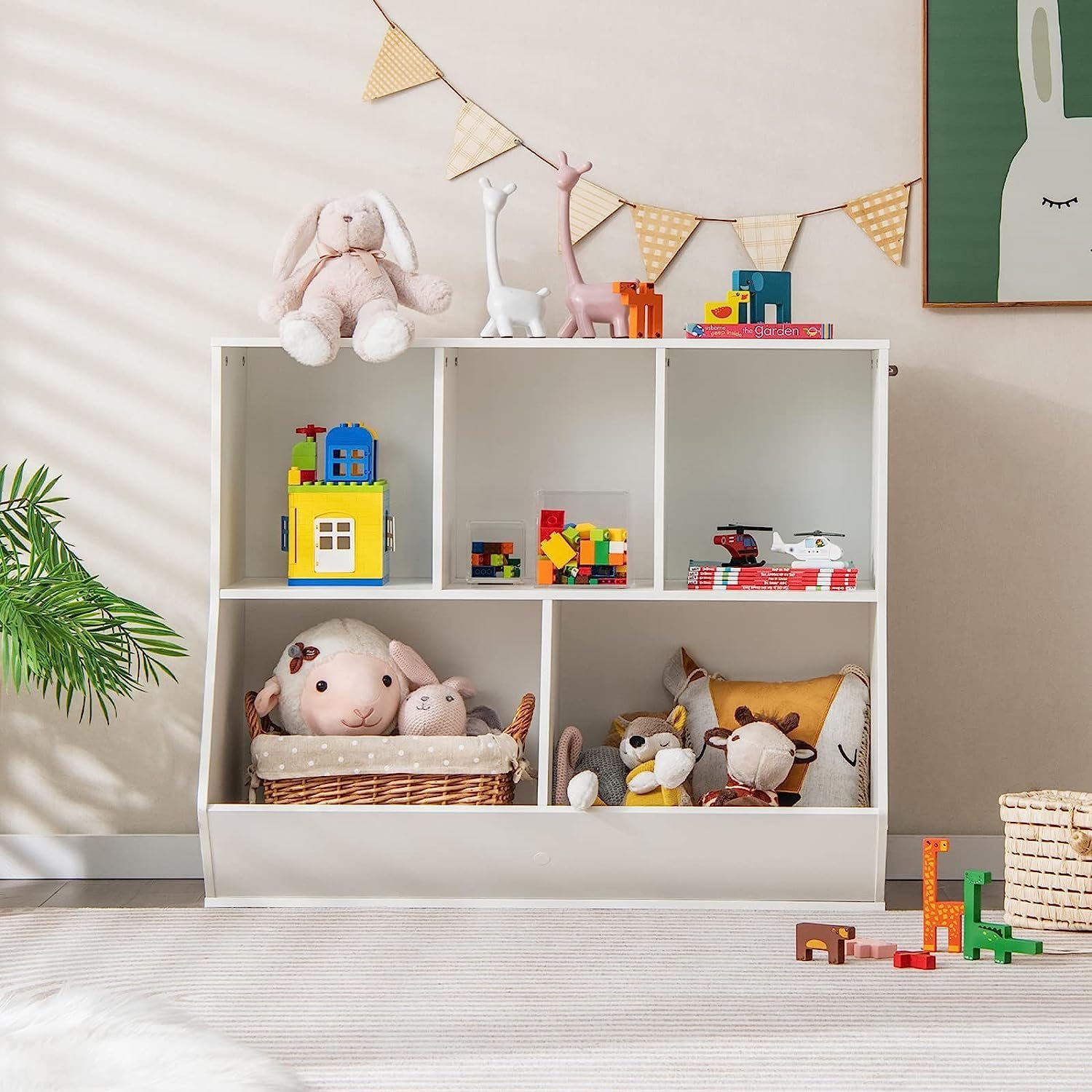 KOMFOTTEU aus Bücherregal, Holz weiß Kinderregal