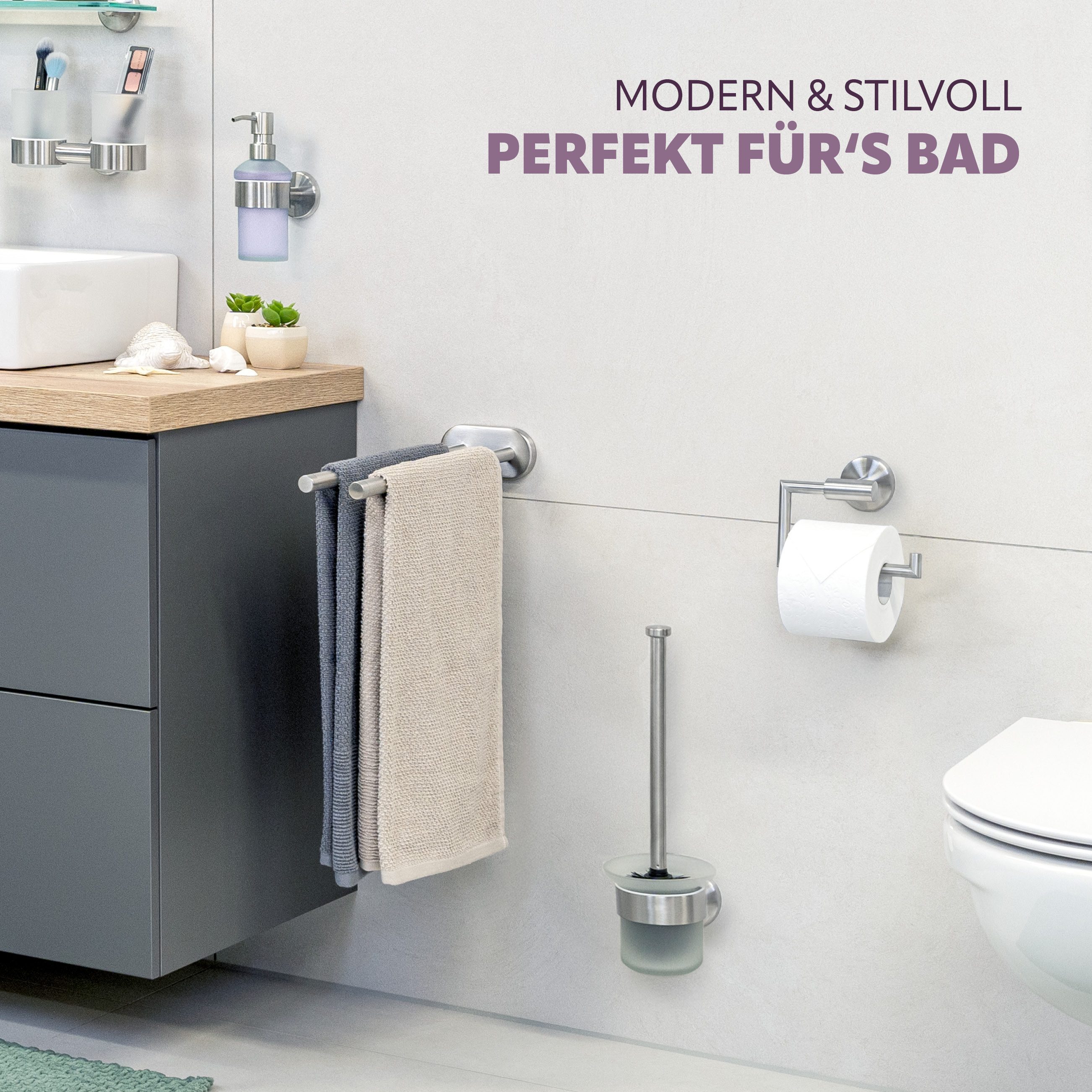 bremermann Toilettenpapierhalter Bad-Serie PIAZZA - Badezimmer Set 3tlg., E günstig online kaufen