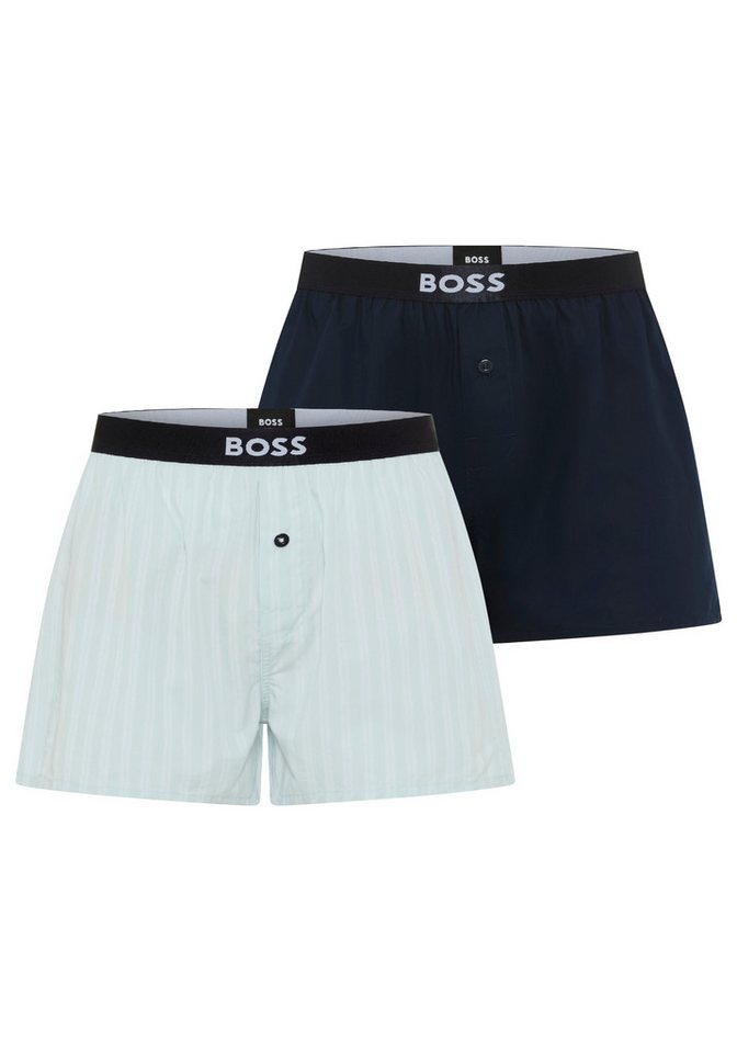 BOSS Pyjamashorts 2P Boxer Shorts EW (Packung, 2-tlg., 2er) mit Logobund