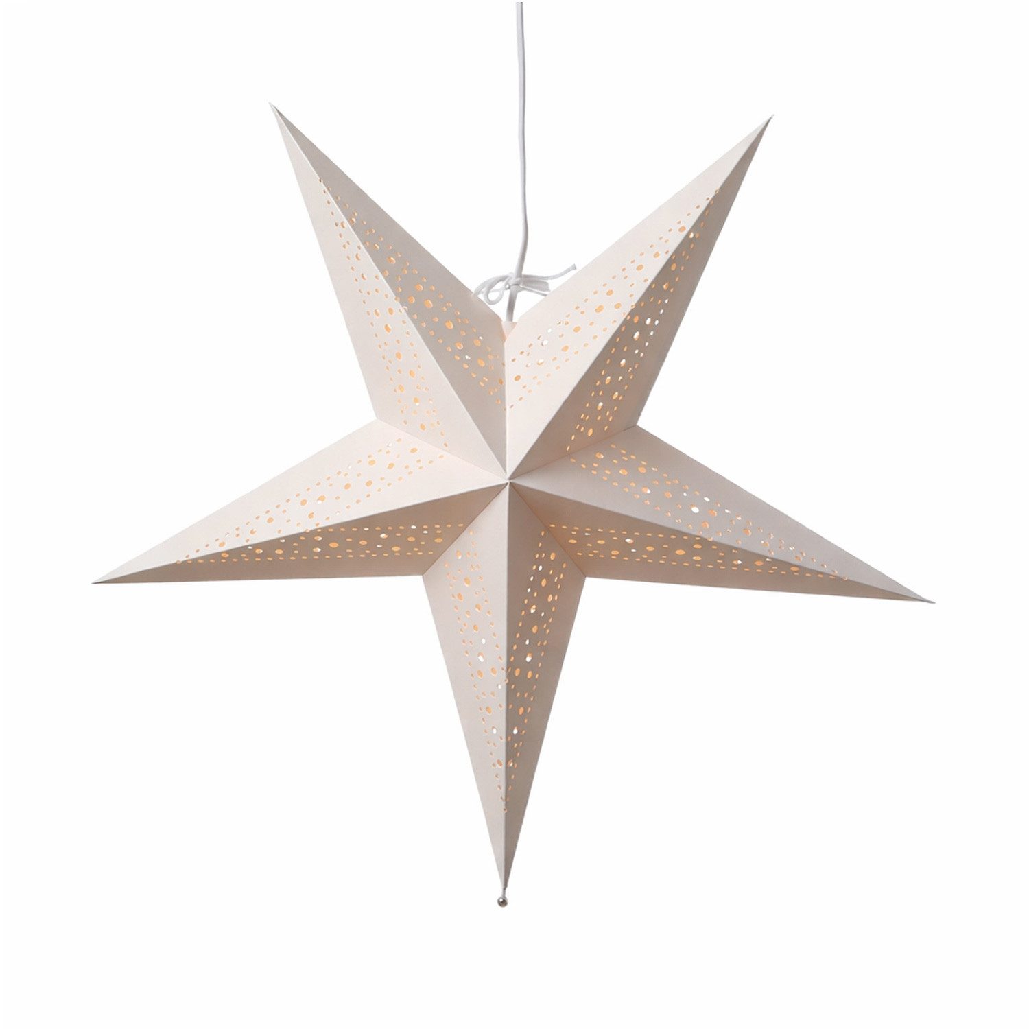 MARELIDA LED Stern Papierstern Lea Weihnachtsstern Faltstern Leuchtstern 55cm