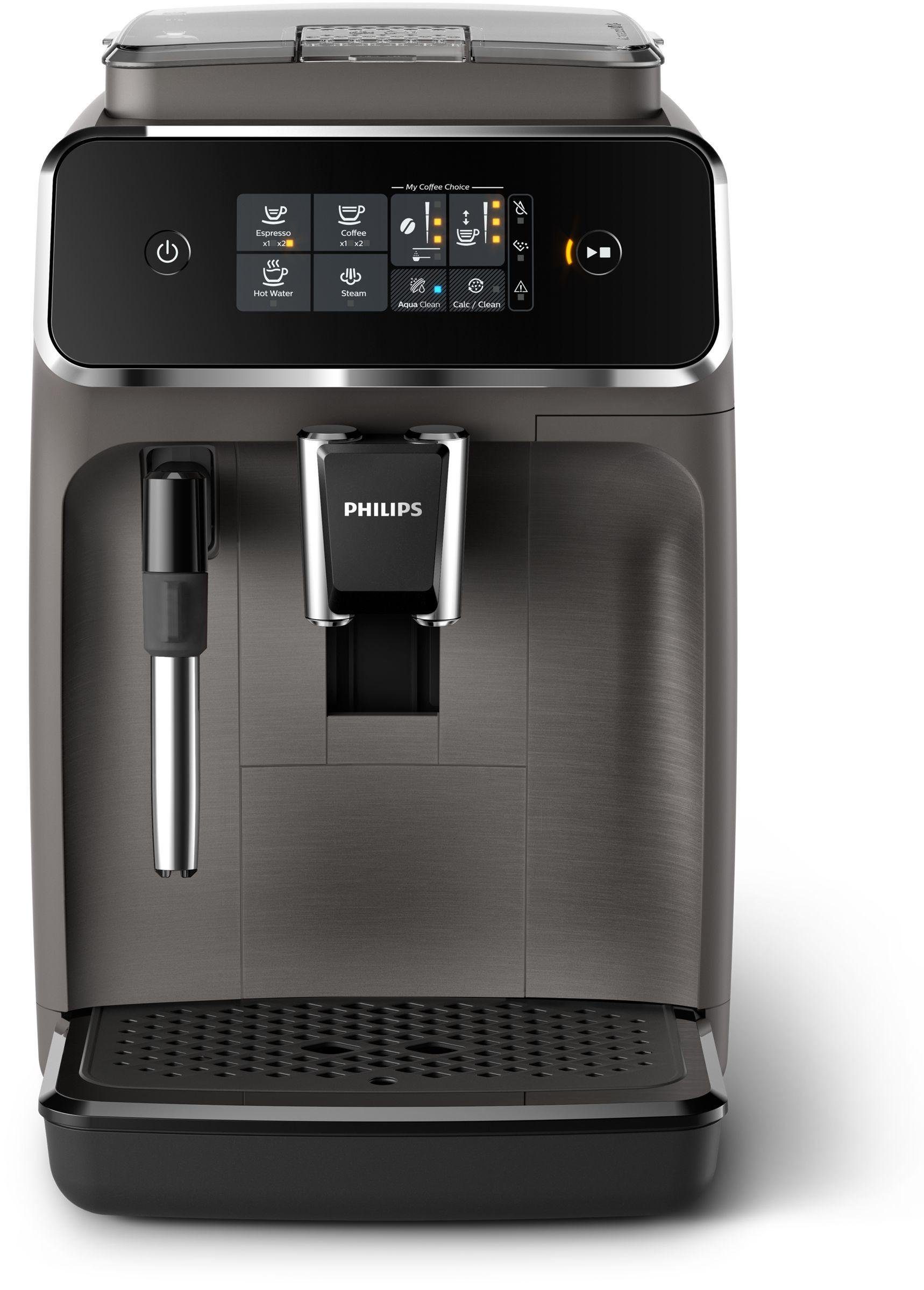 Philips Kaffeevollautomat 2200 Series EP2224/10 grau, Sensortouch Oberfläche, Keramikmahlwerk, Milchaufschäumer