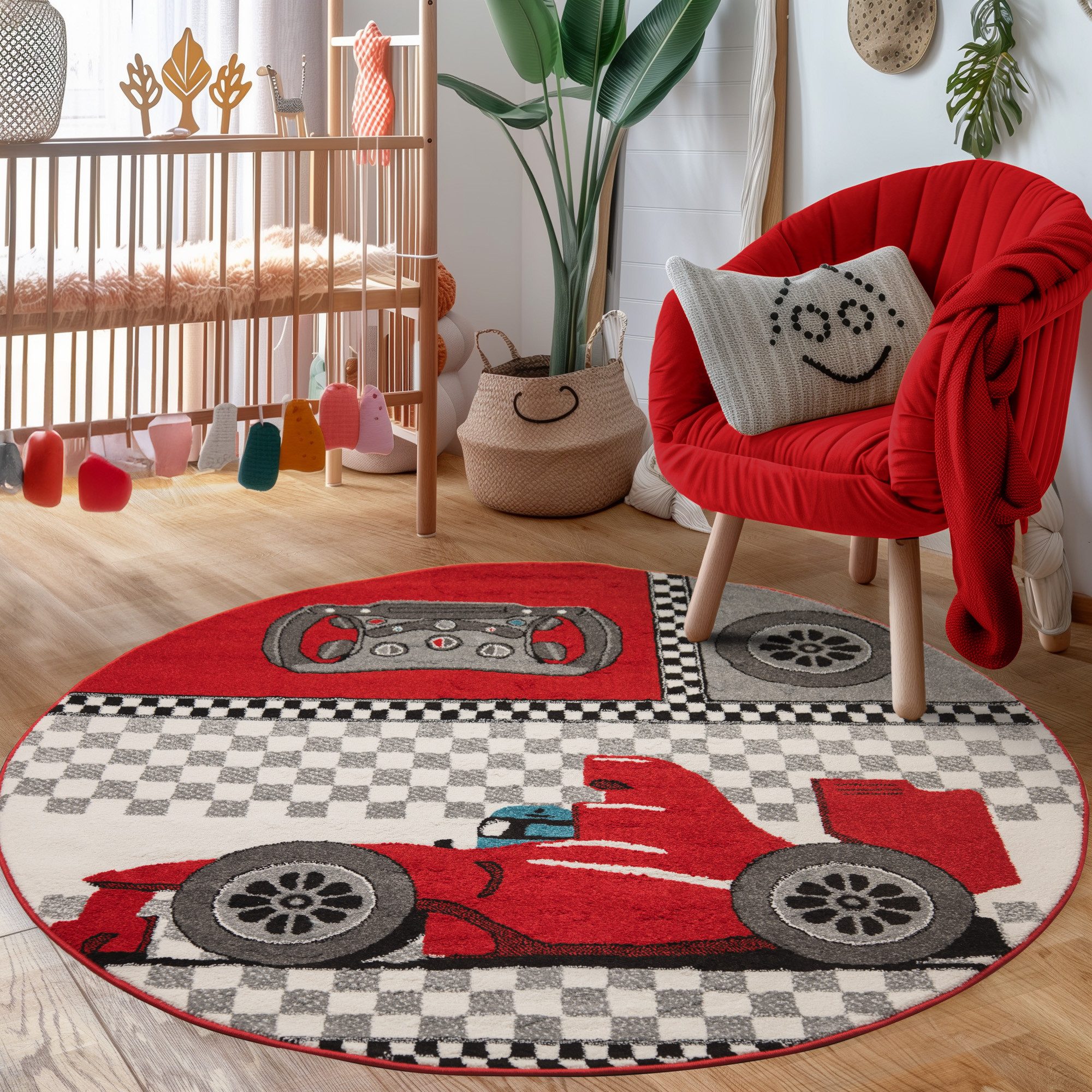Carpettex Kinderteppich Rennwagen, Läufer, Höhe: 11 mm, Kinderteppich Rennw günstig online kaufen