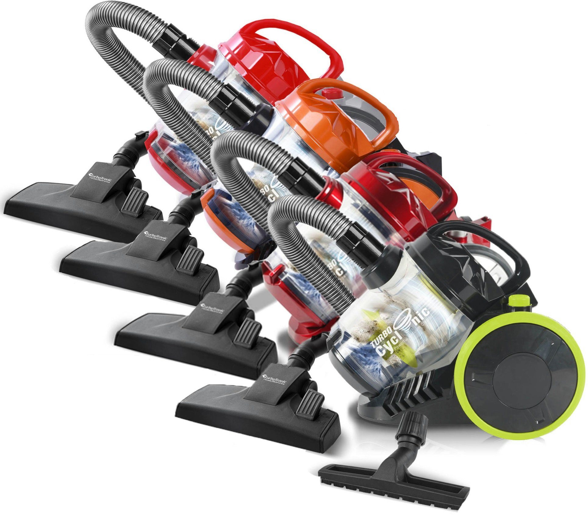 TurboTronic by Z-Line Stielstaubsauger 700 W Staubsauger ohne Beutel, 19 kPa, HEPA Filter, 2,5 l Behälter, 700 W, beutellos, Beutellos, Zyklon Technologie, Kabelaufwicklung und Teleskoprohr