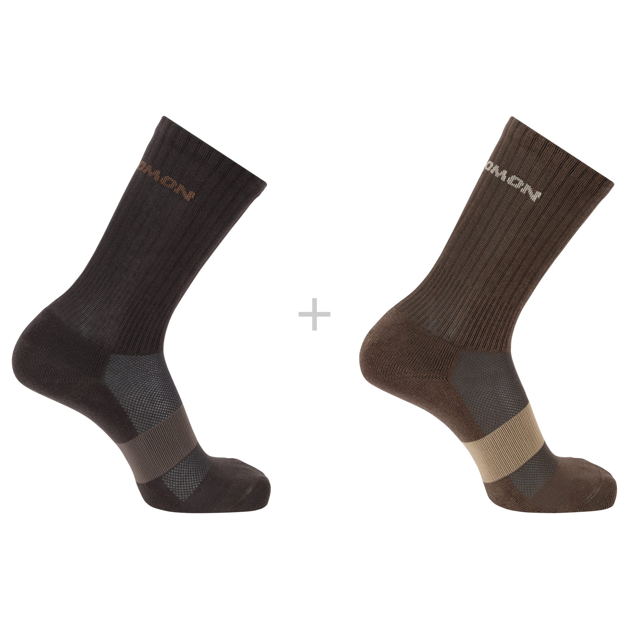 Salomon Socken EVASION CREW 2-PACK für sportliche Aktivitäten, hoher Baumwollanteil, mit Polyamid