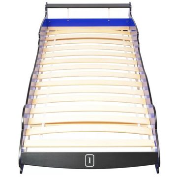 vidaXL Kinderbett Kinderbett mit Lattenrost Motivbett Holz Rennwagen-Bett 90x200 cm Blau
