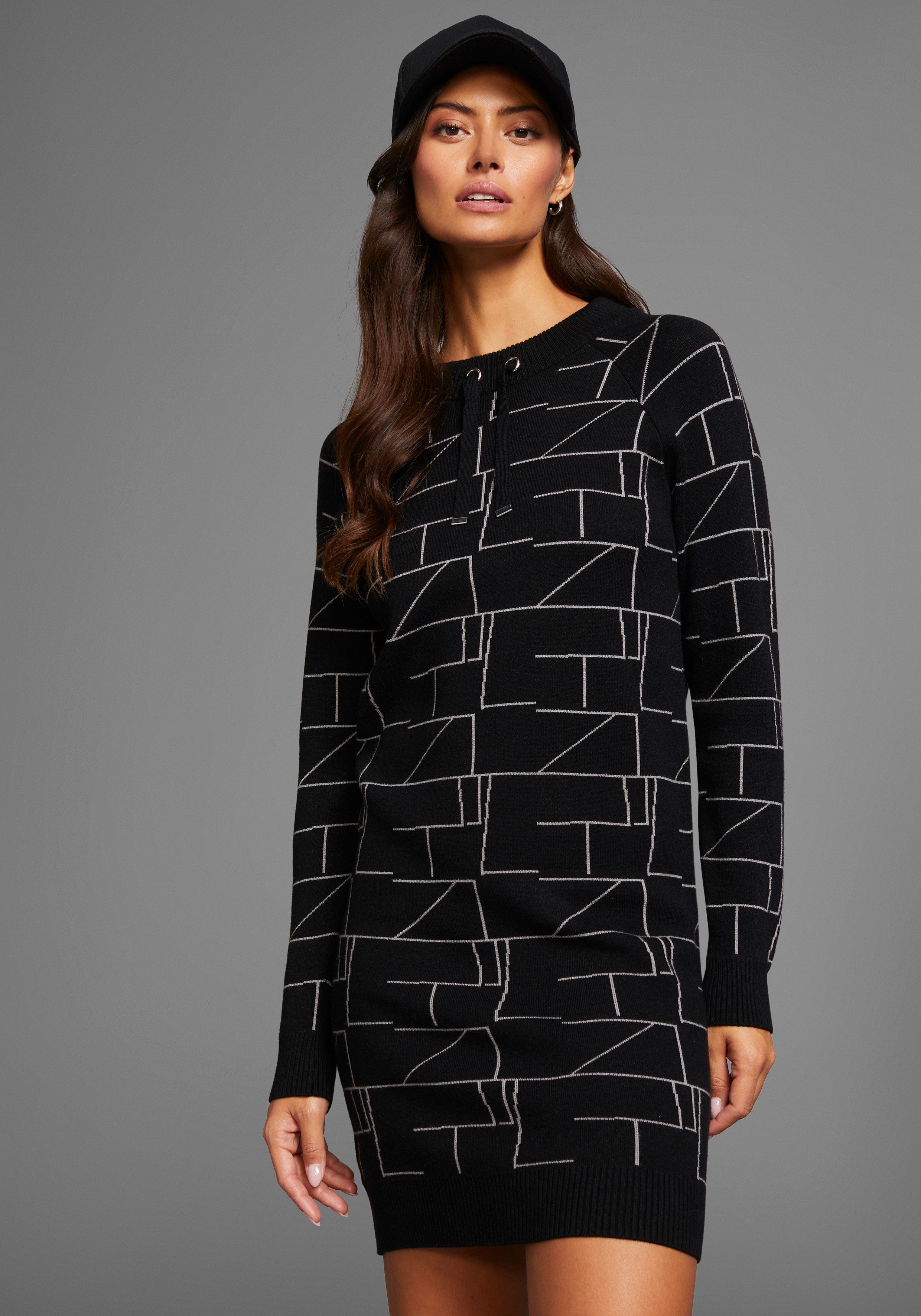 Laura Scott Strickkleid aus kuscheligem Jacquardstrick günstig online kaufen