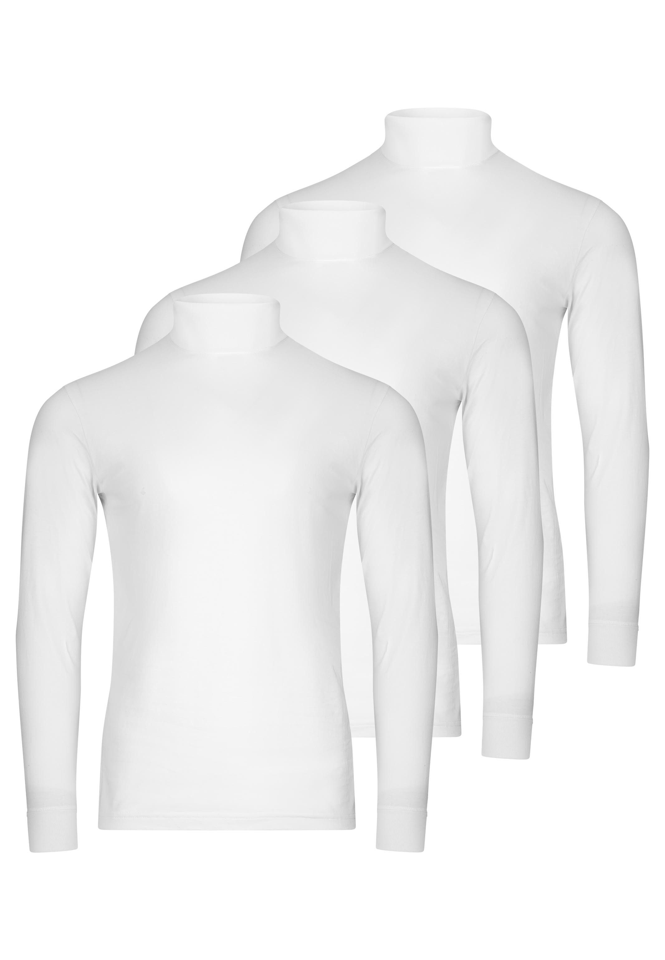 RAGMAN Langarmshirt 3er Pack Basic (Spar-Set, 3-tlg) Rollkragenshirt - Baumwolle - Atmungsaktiv