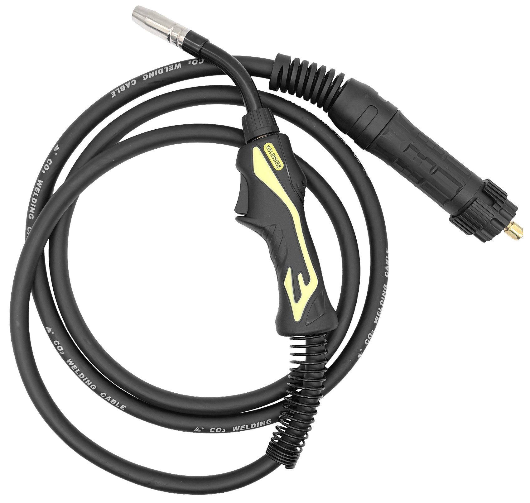 WELDINGER Elektrowerkzeug-Set MIG/MAG-Brenner MB15 4 m drehbare Brennerbiegung Euroanschluss Car360°, 380° drehbarem Brenner, ergonomisch geformte Griffschalen, Knickschutz