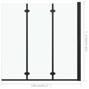 vidaXL Duschwanne Faltbare Duschkabine 3 Paneele ESG 130x138 cm Schwarz