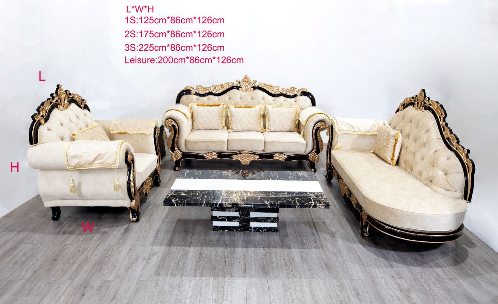 JVmoebel Chesterfield-Sofa Sofgarnitur Gruppe Barock Klassische Chesterfield Couch Stil