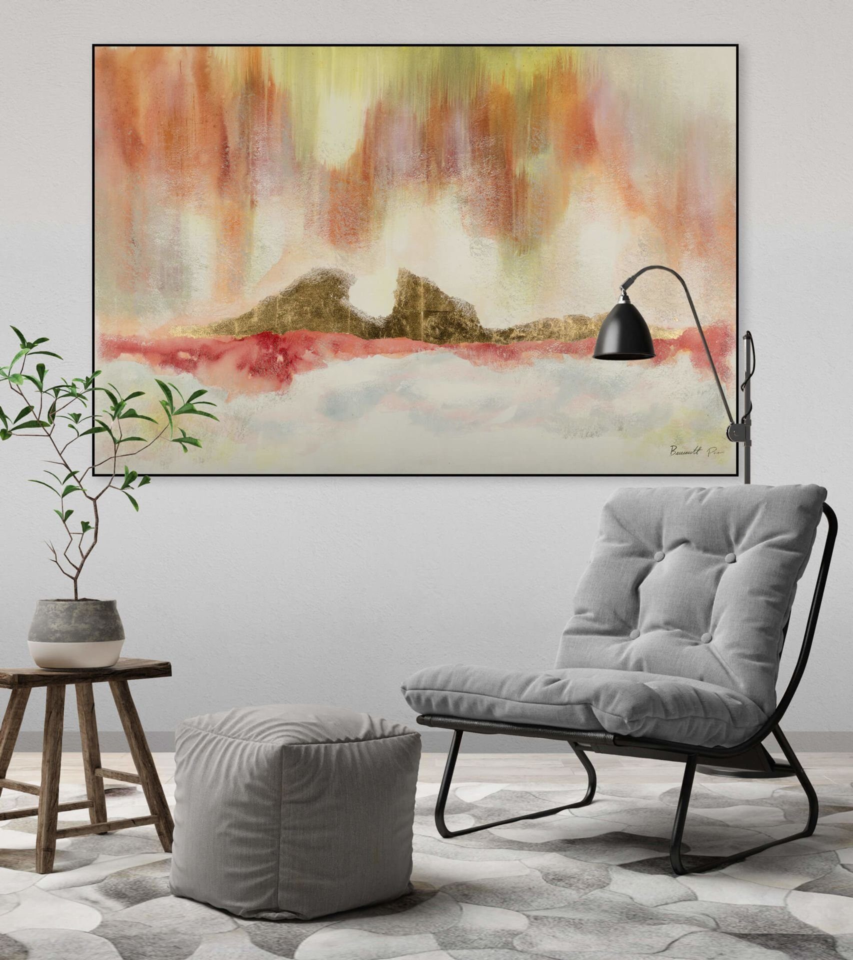 KUNSTLOFT Gemälde 100% Leinwandbild cm, Wandbild High HANDGEMALT Wohnzimmer From 120x80 On