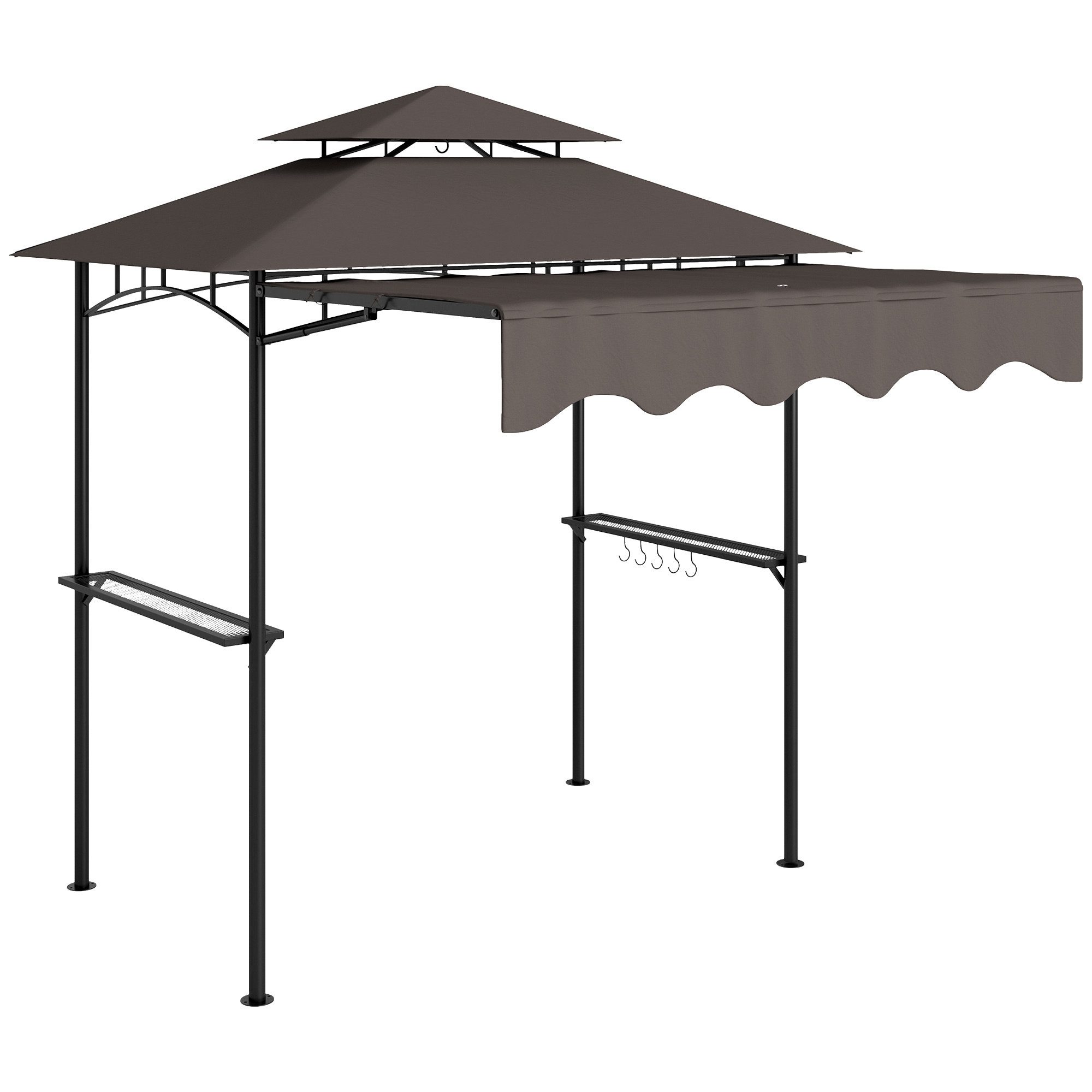 Outsunny Grillpavillon 242x149x248 cm, mit Doppelschichtdach, günstig online kaufen