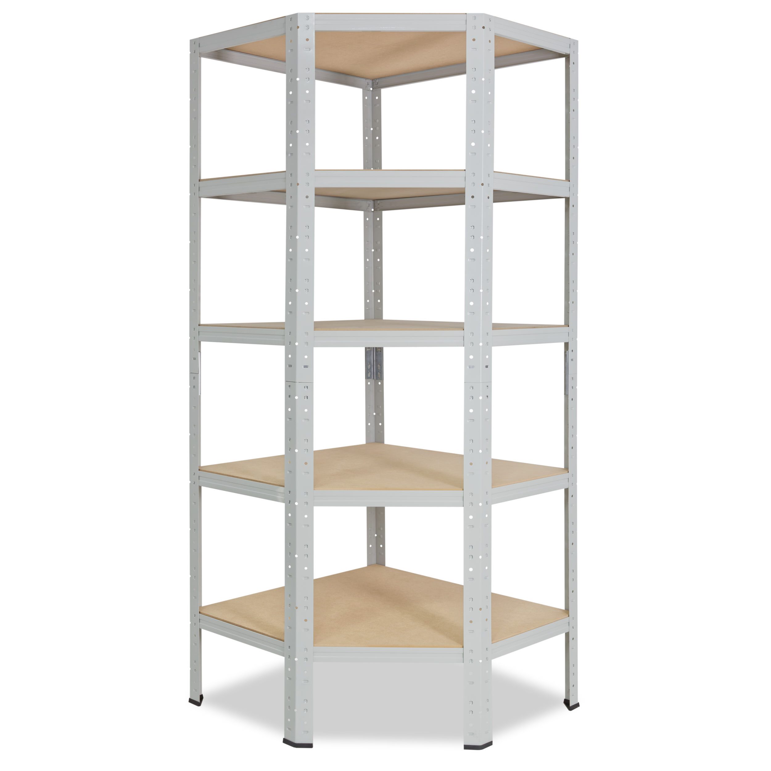 shelfplaza Eckregal OFFICE, 180x70x45cm lichtgrau, Metall Eckregal stehend mit 5 Böden