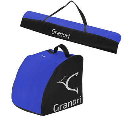 Granori Skitasche / Skisack + Skischuhtasche Kombi-Set für 1 Paar Skischuhe & Skier (Spar-Set), mit Entwässerungsöffnungen