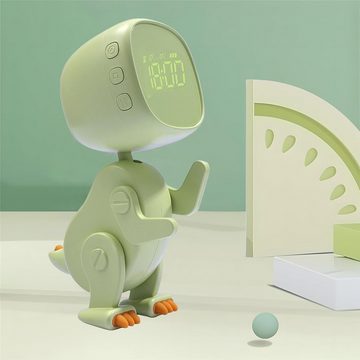 BlingBin Kinderwecker Kinder-Dinosaurier-Wecker für Jungen und Mädchen mit Variabler Form, Schlummer, Nachtlicht Timer,6 Weckmusik