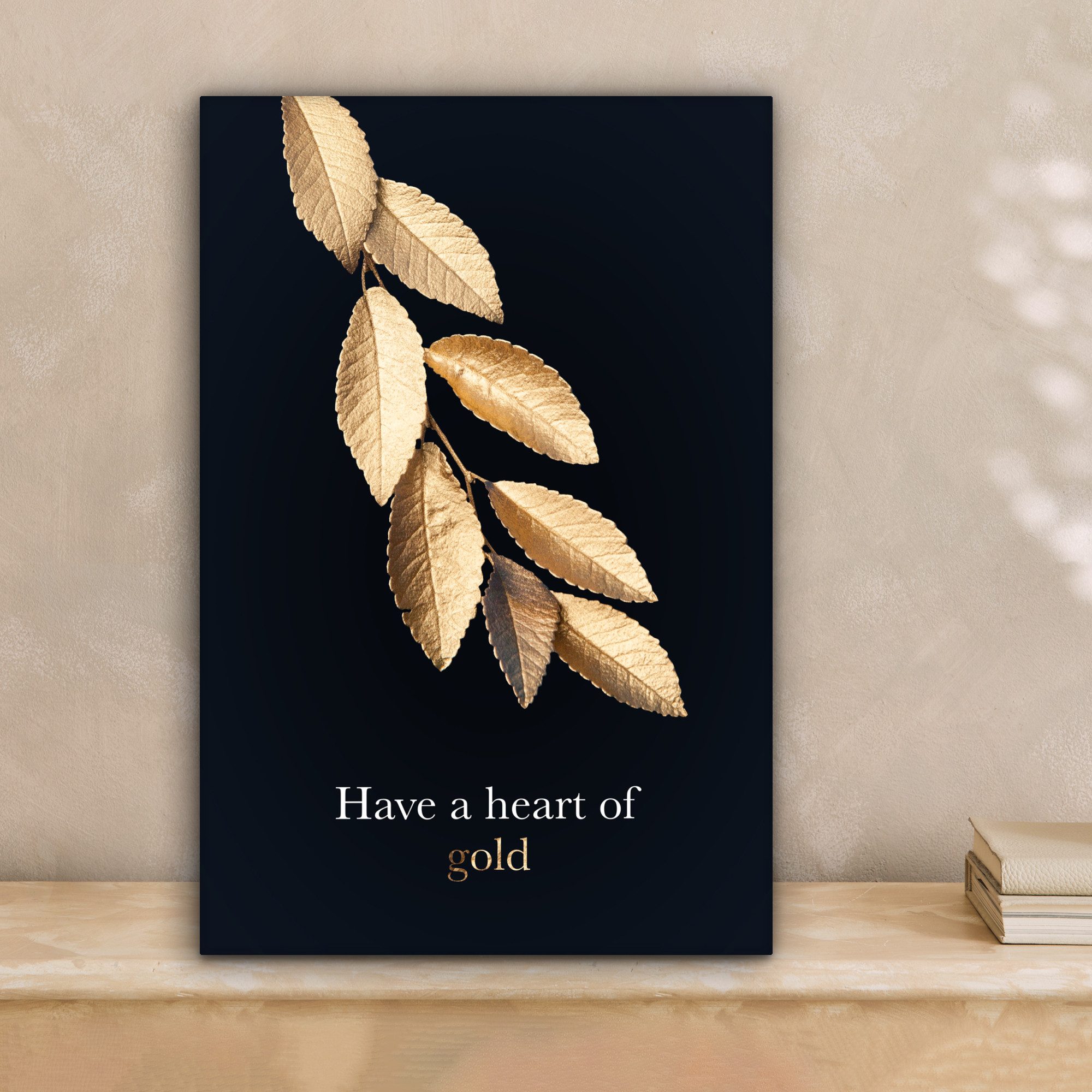 OneMillionCanvasses® Leinwandbild Zitat - Gold - günstig online kaufen