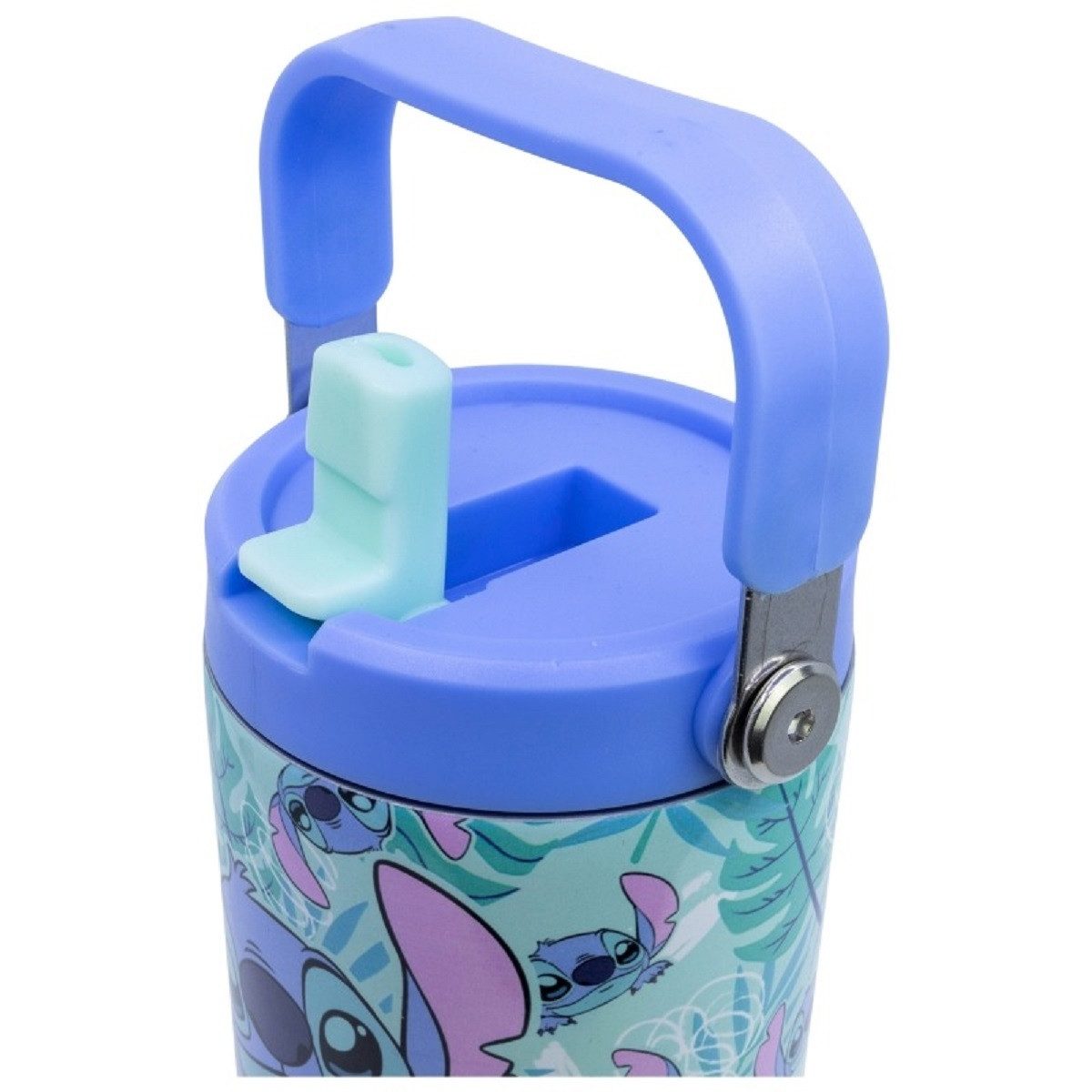 Lilo & Stitch Trinkflasche Edelstahl Thermobecher 860 ml mit Griff und Klappdeckel