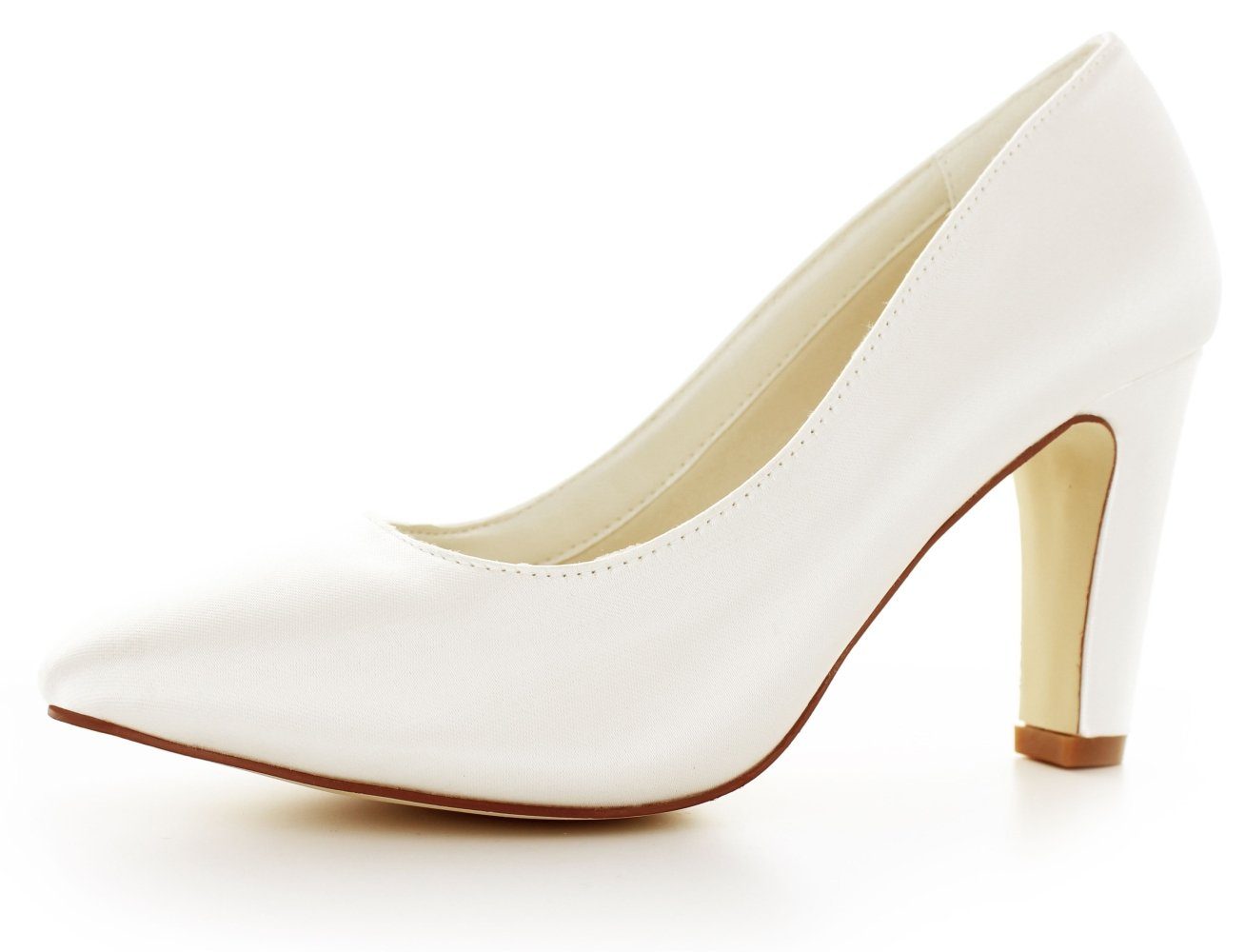 White Lady 885 ivory - einfärbbare Satin-Brautschuhe Туфли