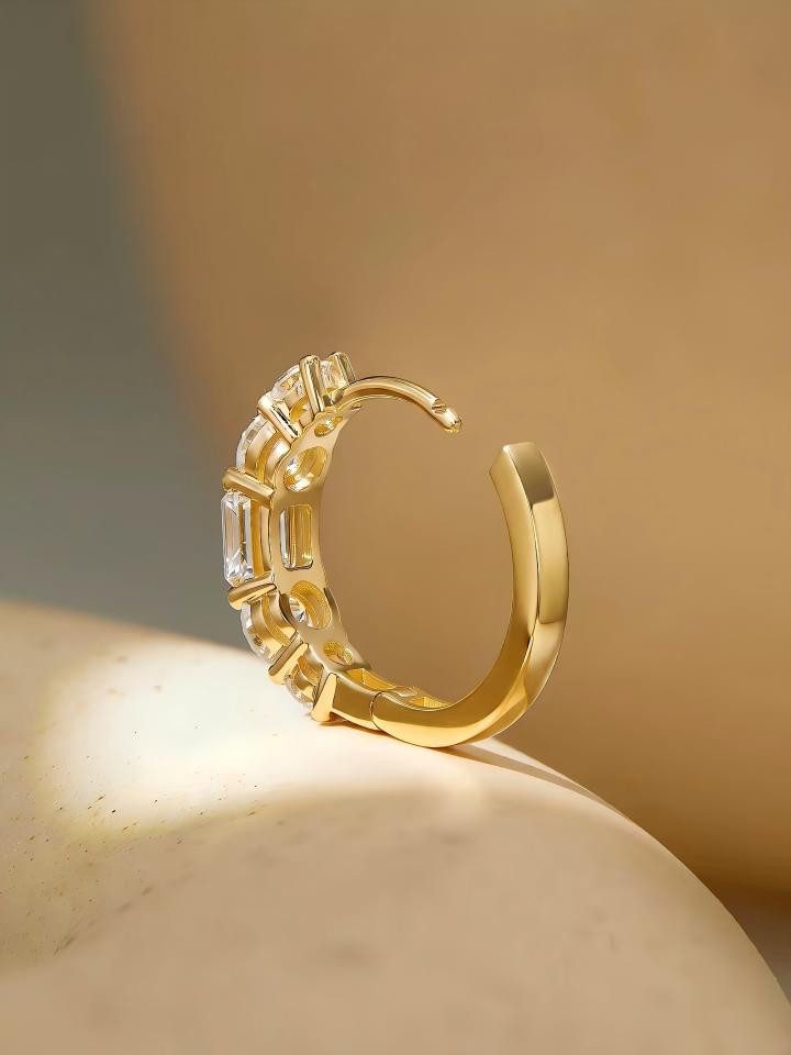 Jumpeak Paar Ohrstecker Diamant Creolen Ohrringe,14K Gelbgold/Weißgold,Geschenk,gold Ohrringe, D/E, VVS/VS,Diamant Ohrringe,Damen Hochzeit,Labor gezüchteter Diamant