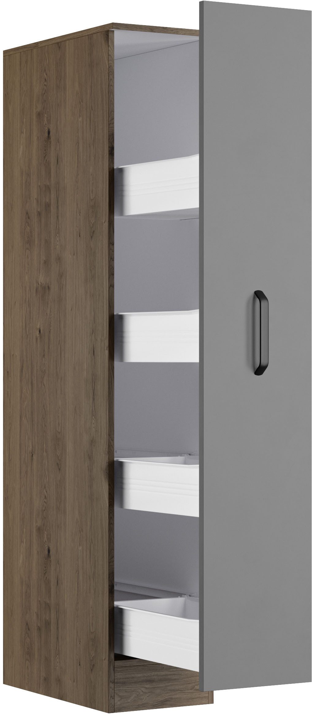 wiho Küchen Apothekerschrank Elba, Breite/Höhe: 30/165 cm mit 4 Ablagekörben