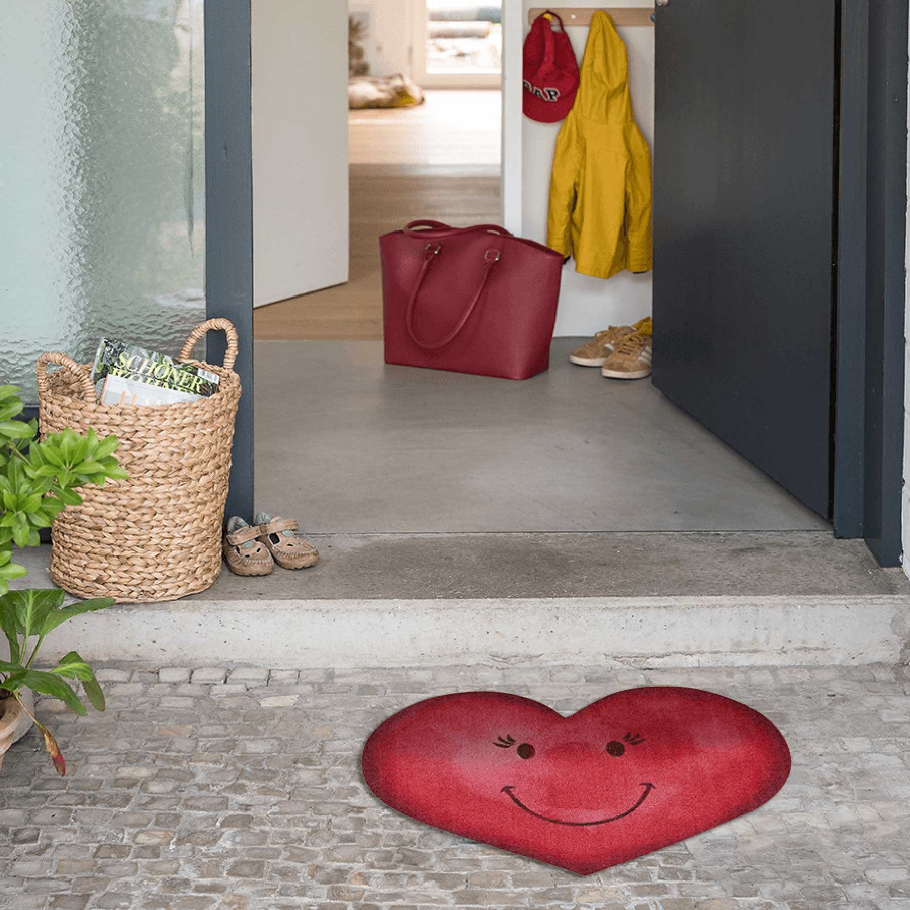 Salonloewe Fußmatte Fußmatte 55x76 Liebe Matte pink, special shape, Höhe: 550 mm