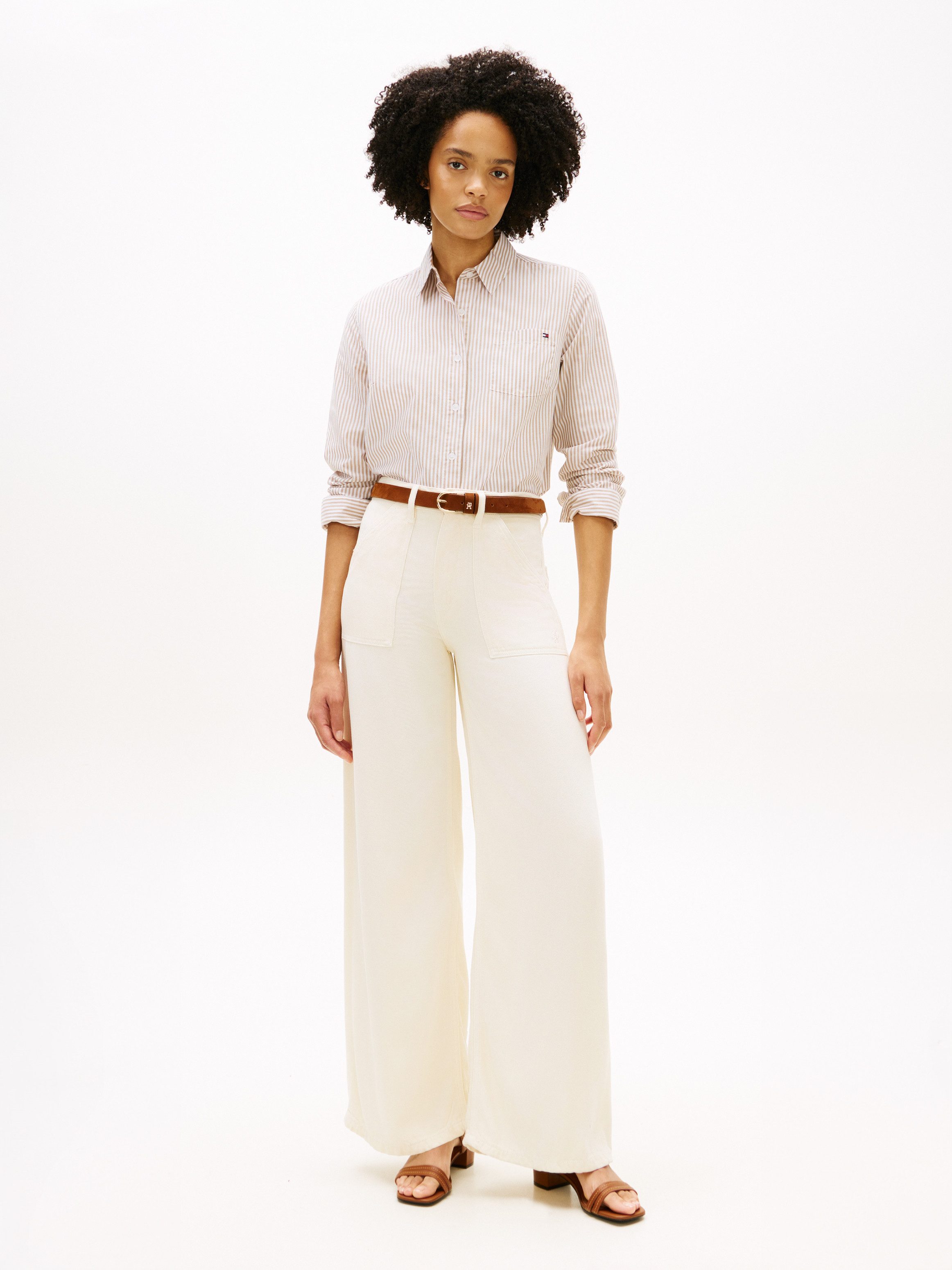 Tommy Hilfiger 5-Pocket-Jeans DNM SOFT ECRU 70'S WIDE LEG HW