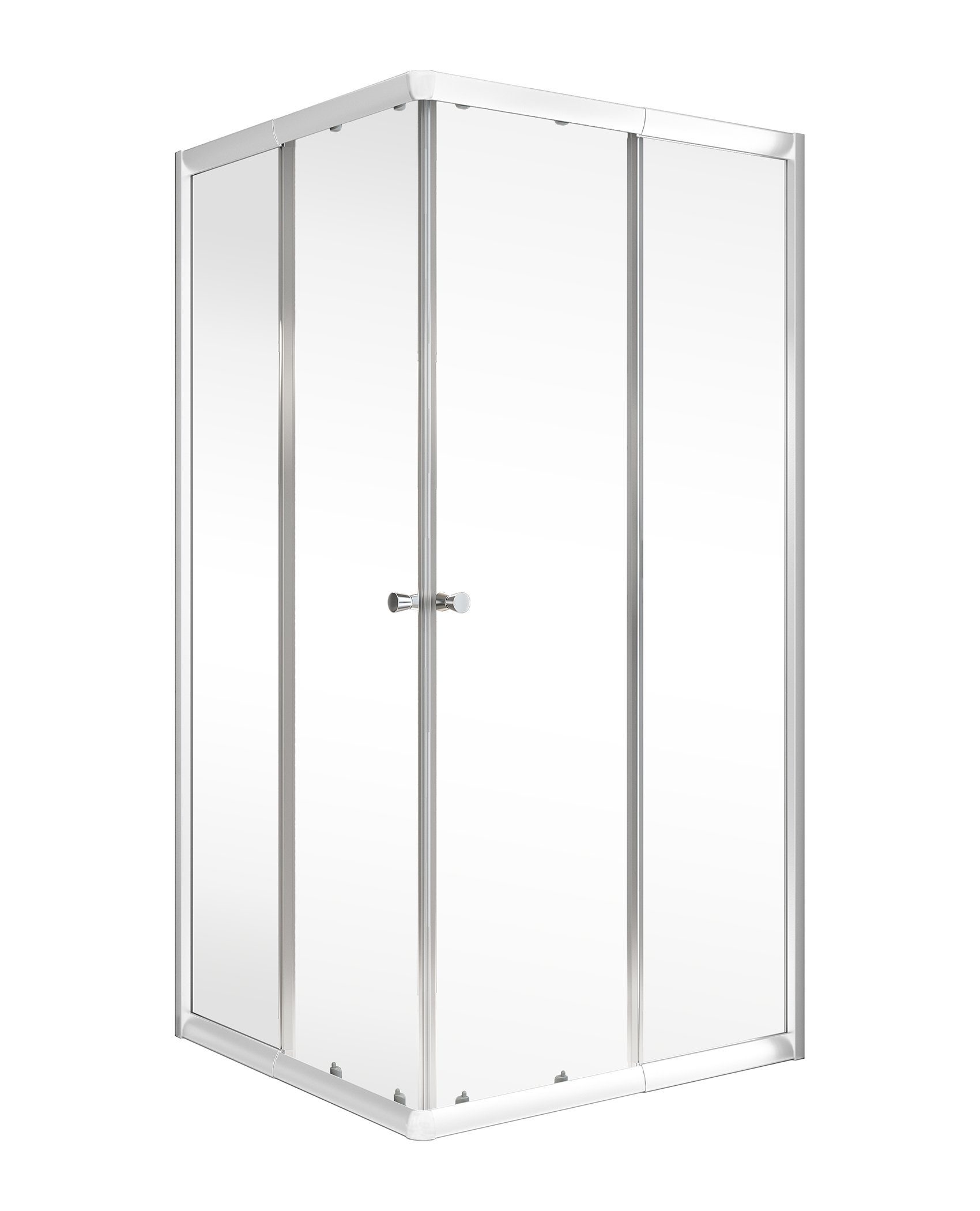 Schulte Eckdusche Corner 180 cm Höhe, BxT: 75x75 cm, Sicherheitsglas, Eckeinstieg Schiebetüren Alpin Weiß