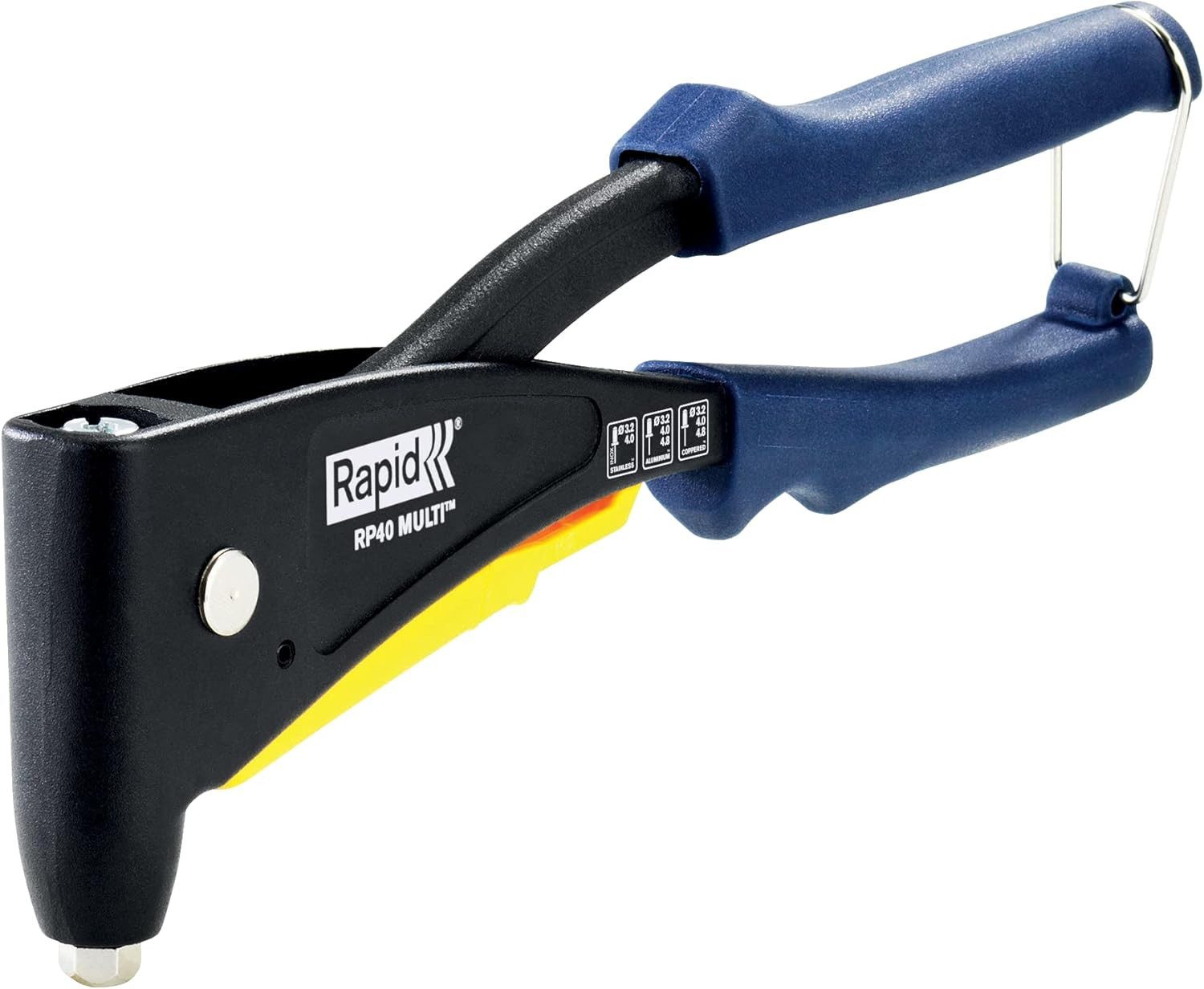 Rapid Blindnietzange RP40 Multi 3,2-4,0-4,8mm Universal Nietzange Werkzeug, 1-tlg., für ALU und Edelstahlniete von 3,2 - 4,8 mm