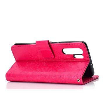 CoverKingz Handyhülle Huawei P30 Pro Handyhülle Flip Cover Case Handytasche Mandala Pink, Klapphülle Schutzhülle mit Kartenfach Schutztasche Motiv Mandala