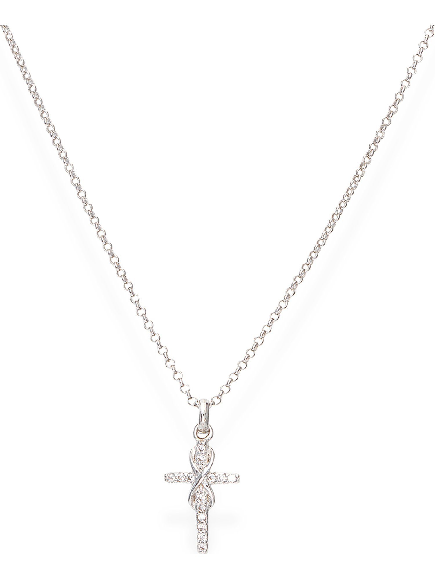 Damen-Kette 14 Amen 925er Silber Amen Zirkonia Collier