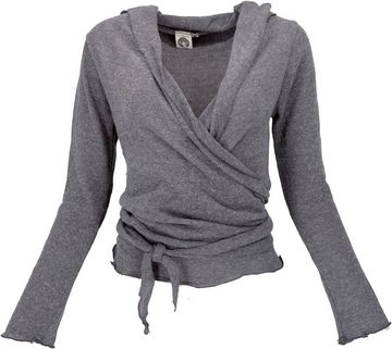 Guru-Shop Longsleeve Wickelshirt, Baumwollstrick Pullover,.. alternative Bekleidung, Ethno Style